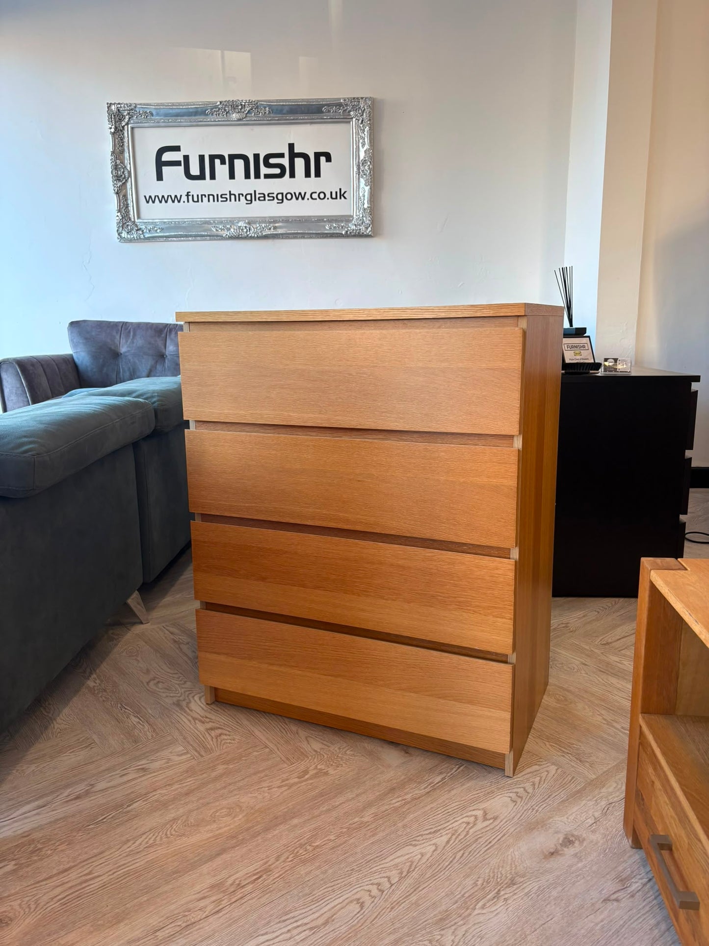 Ikea Malm Oak 4 Drawer Chest #