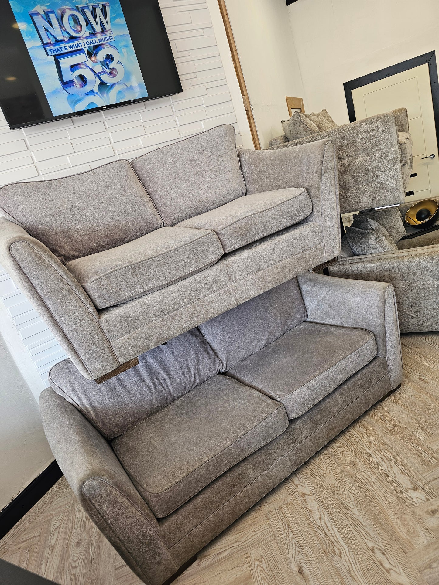 Grey Fabric 3&2 Seater Sofas @