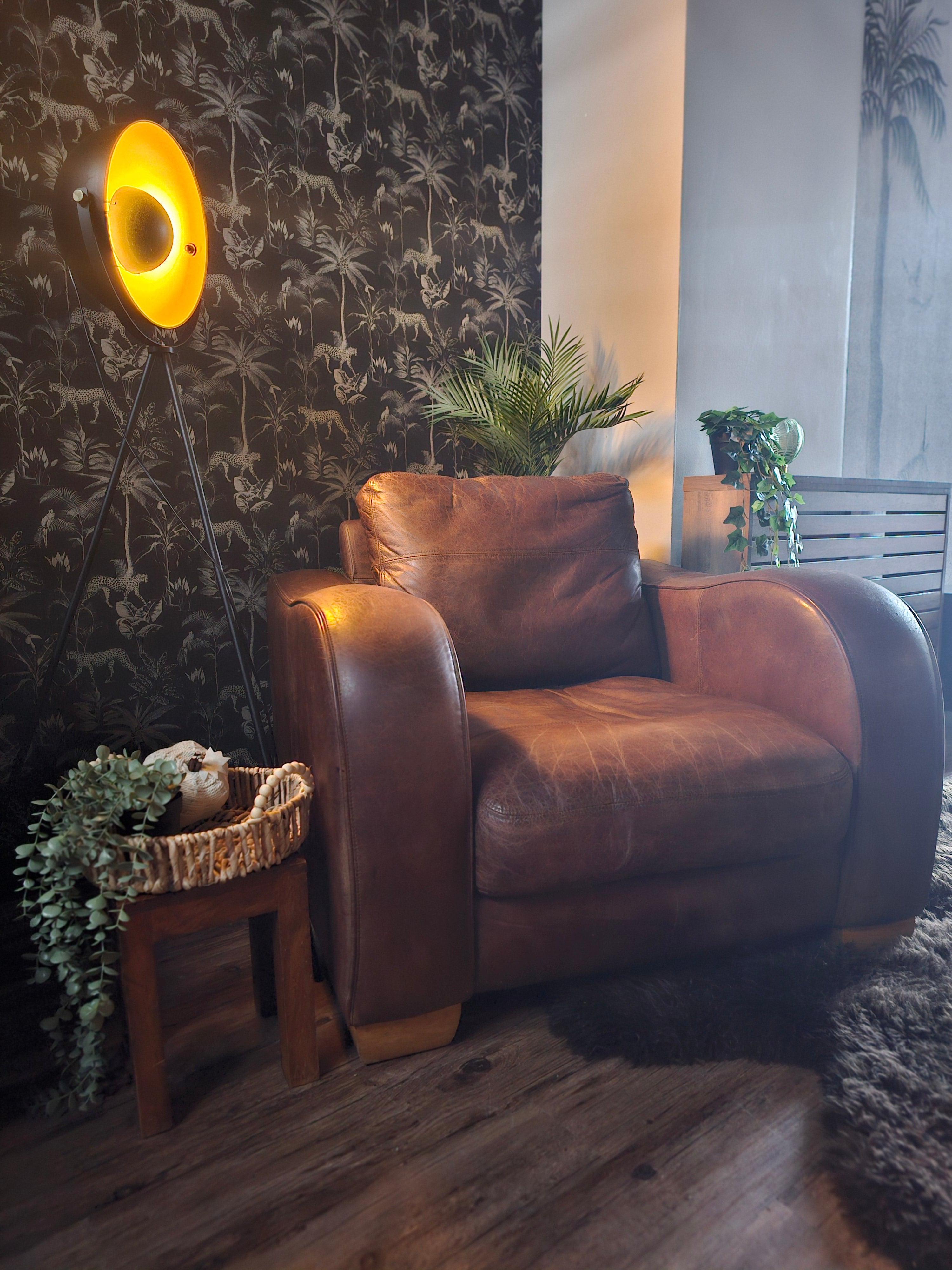 Distressed Leather Armchair