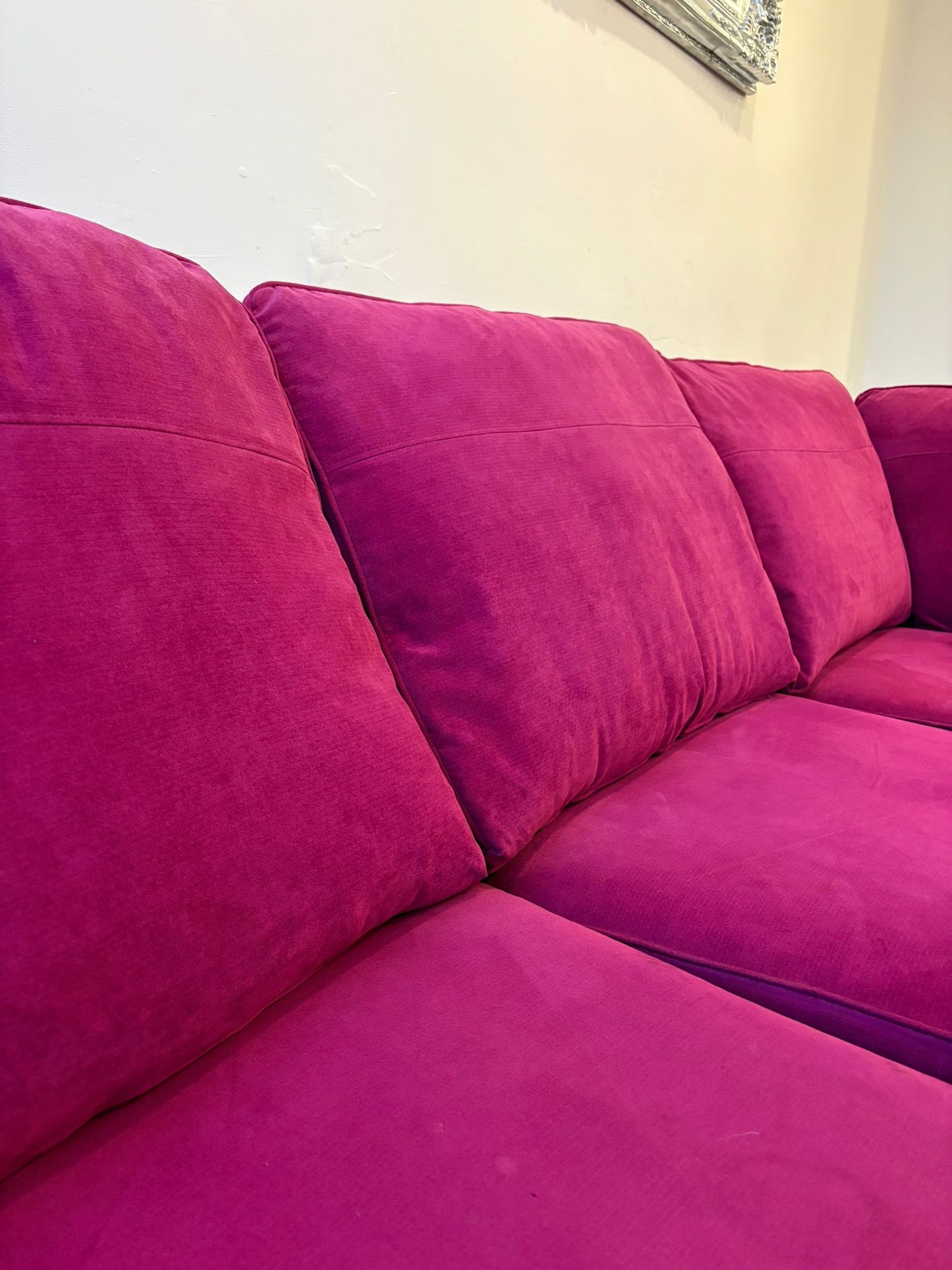 DFS Orka Corner Sofa in Hot Pink (matching swivel chair also available)#