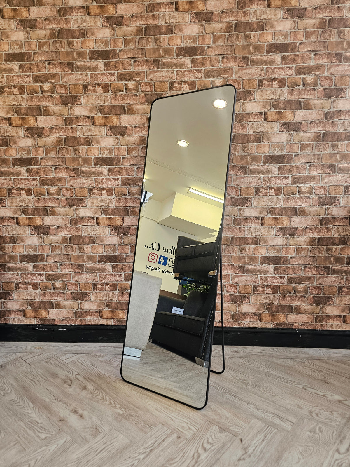 Floor Standing Mirror with Black Frame @#