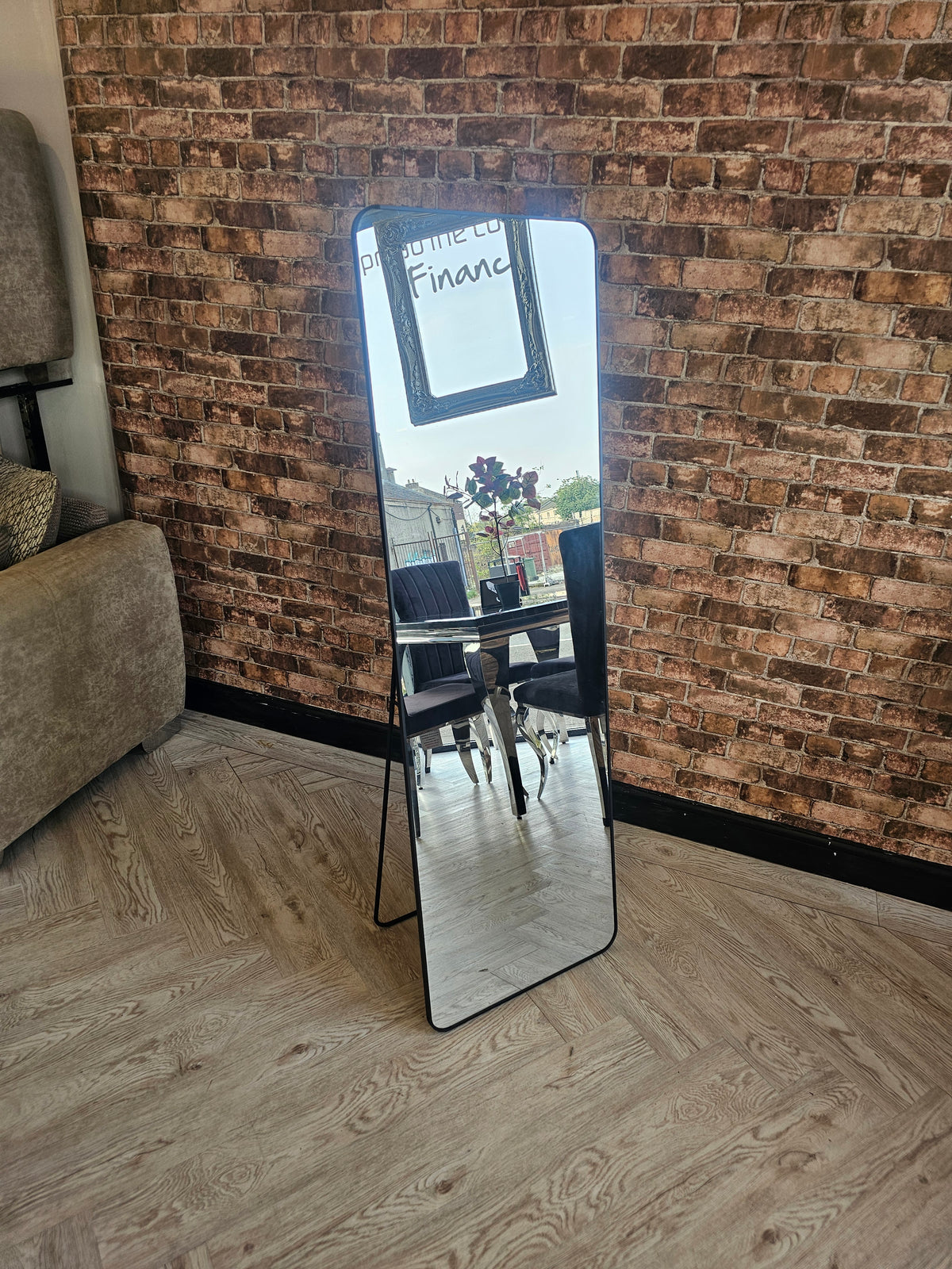 Floor Standing Mirror with Black Frame @#