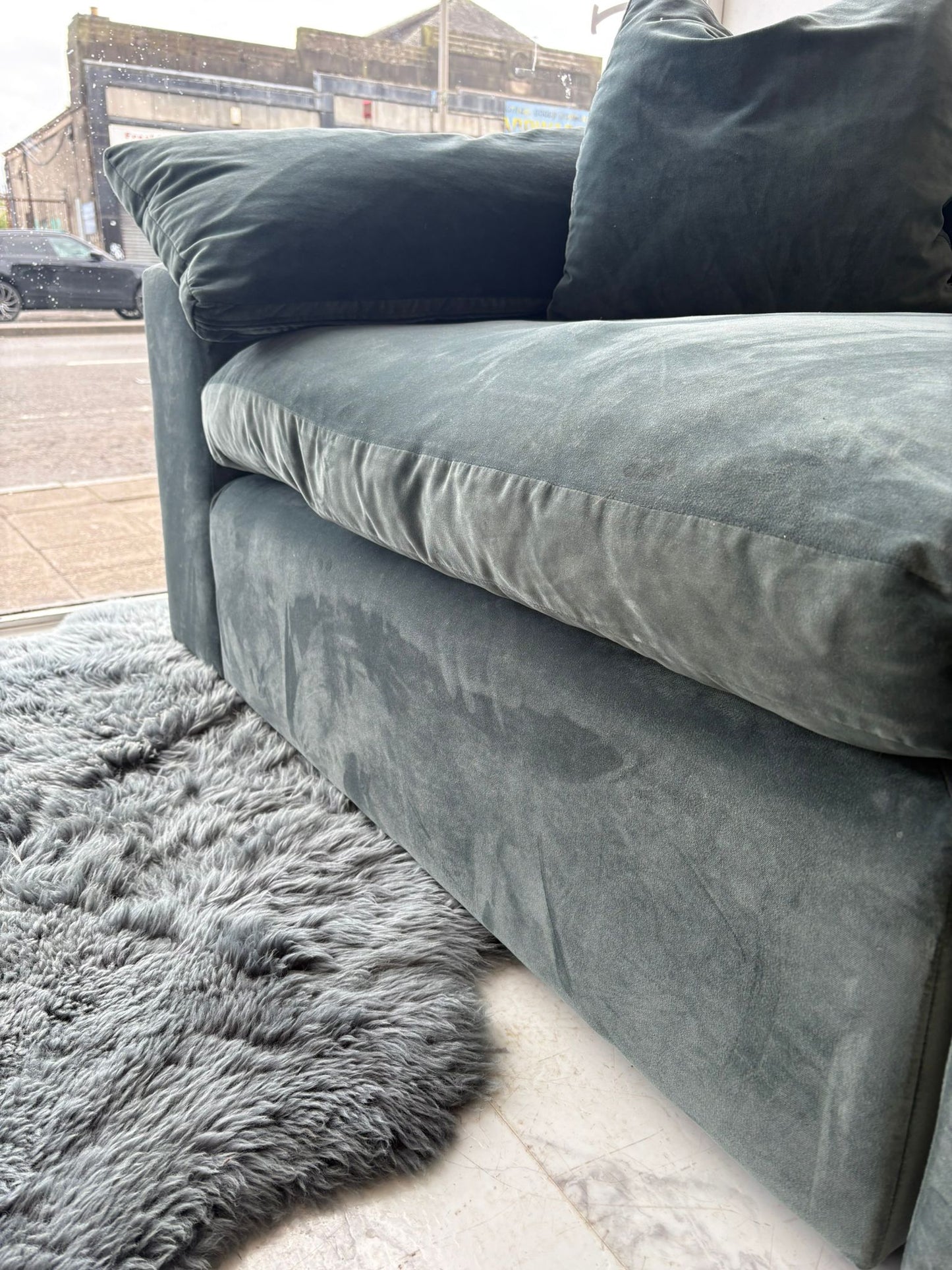 Loaf Cuddlemuffin Medium Sofa in Mermaid Plush Velvet *RRP £4095