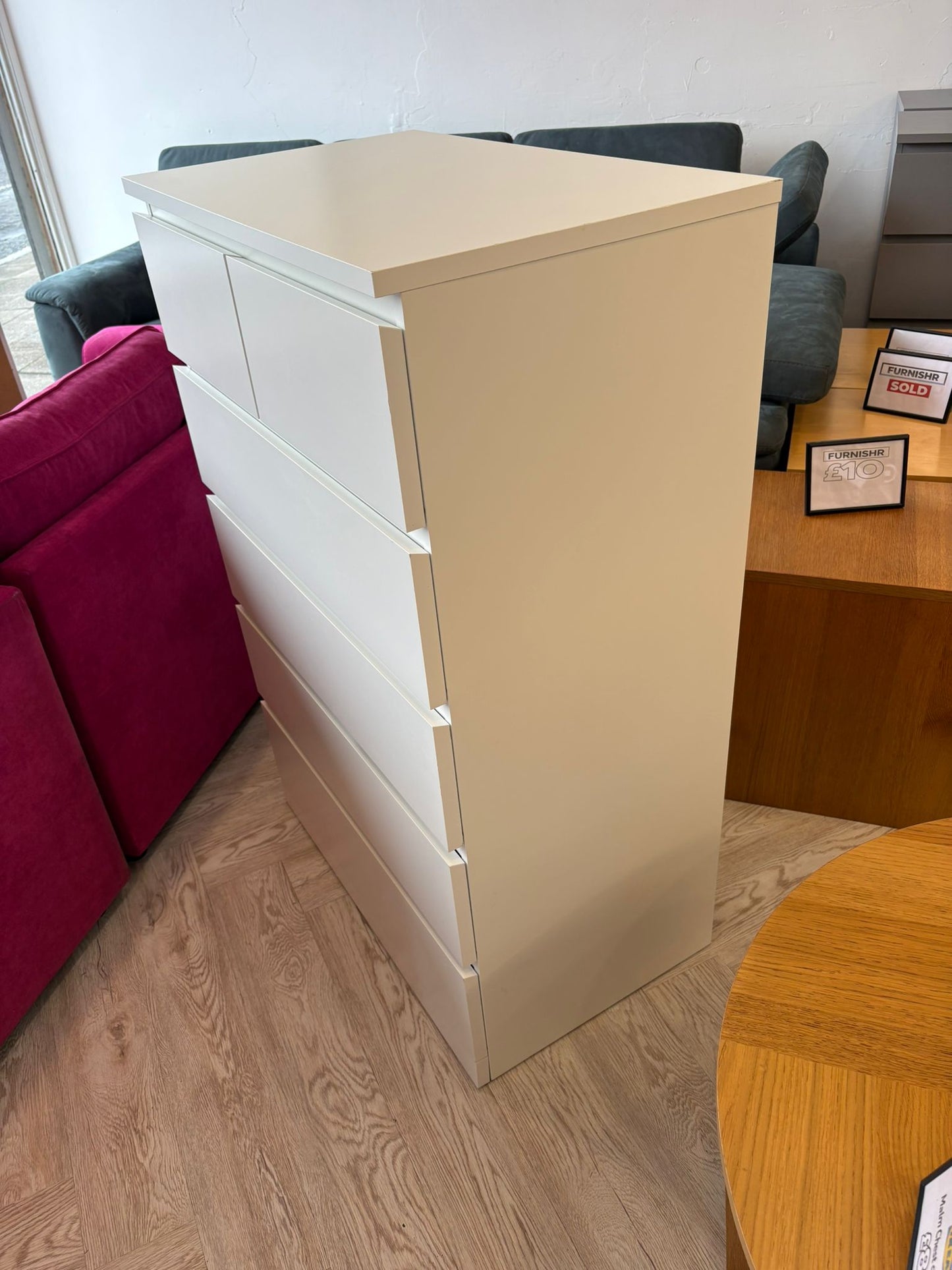 Ikea Malm White 6 Drawer Chest @