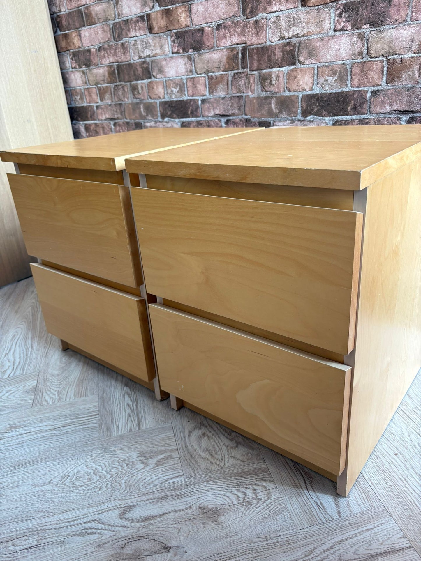 Ikea Malm Beech Drawer Chest x2 #