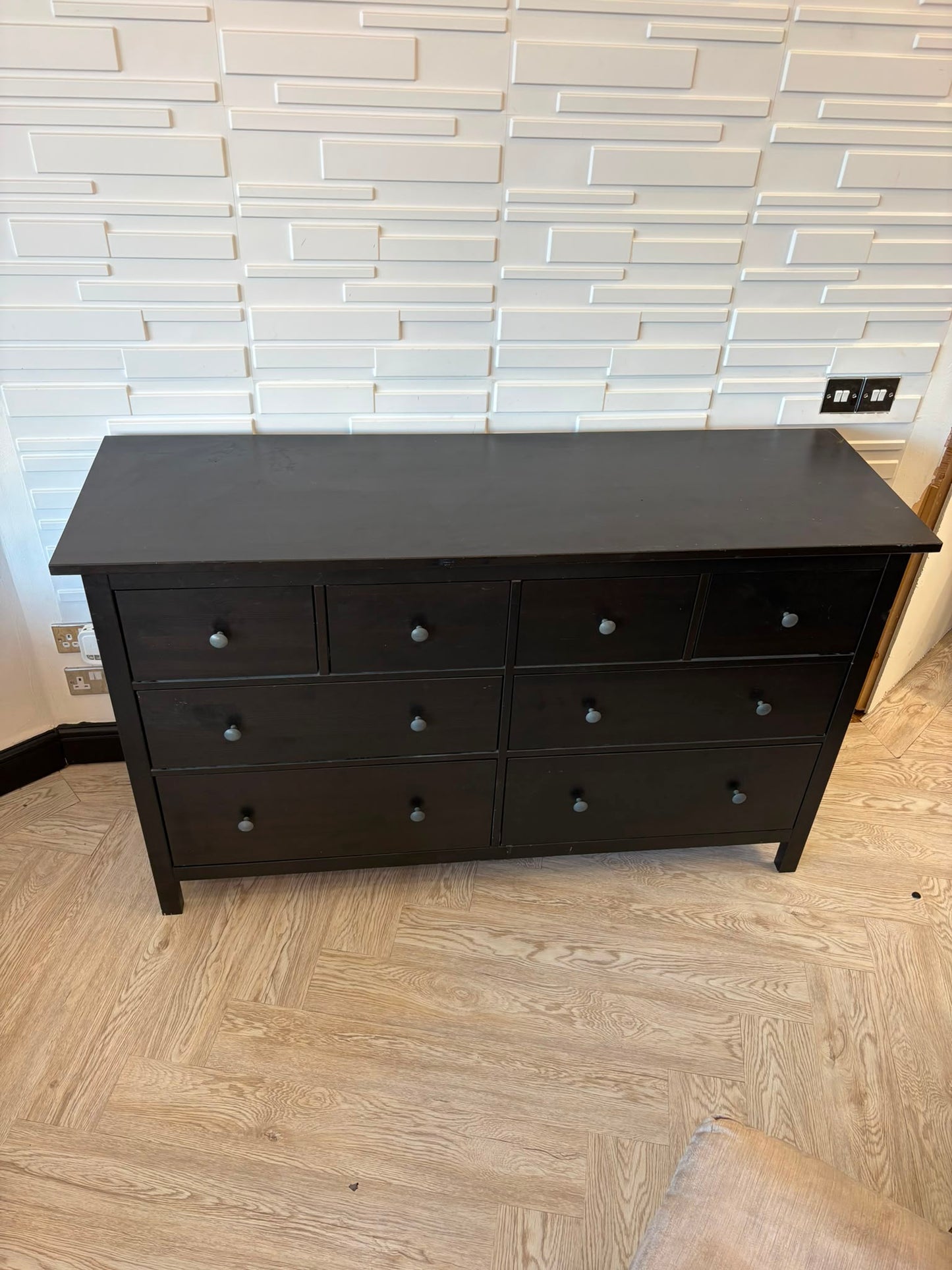 Ikea Hemnes Black 8 Drawer Chest @