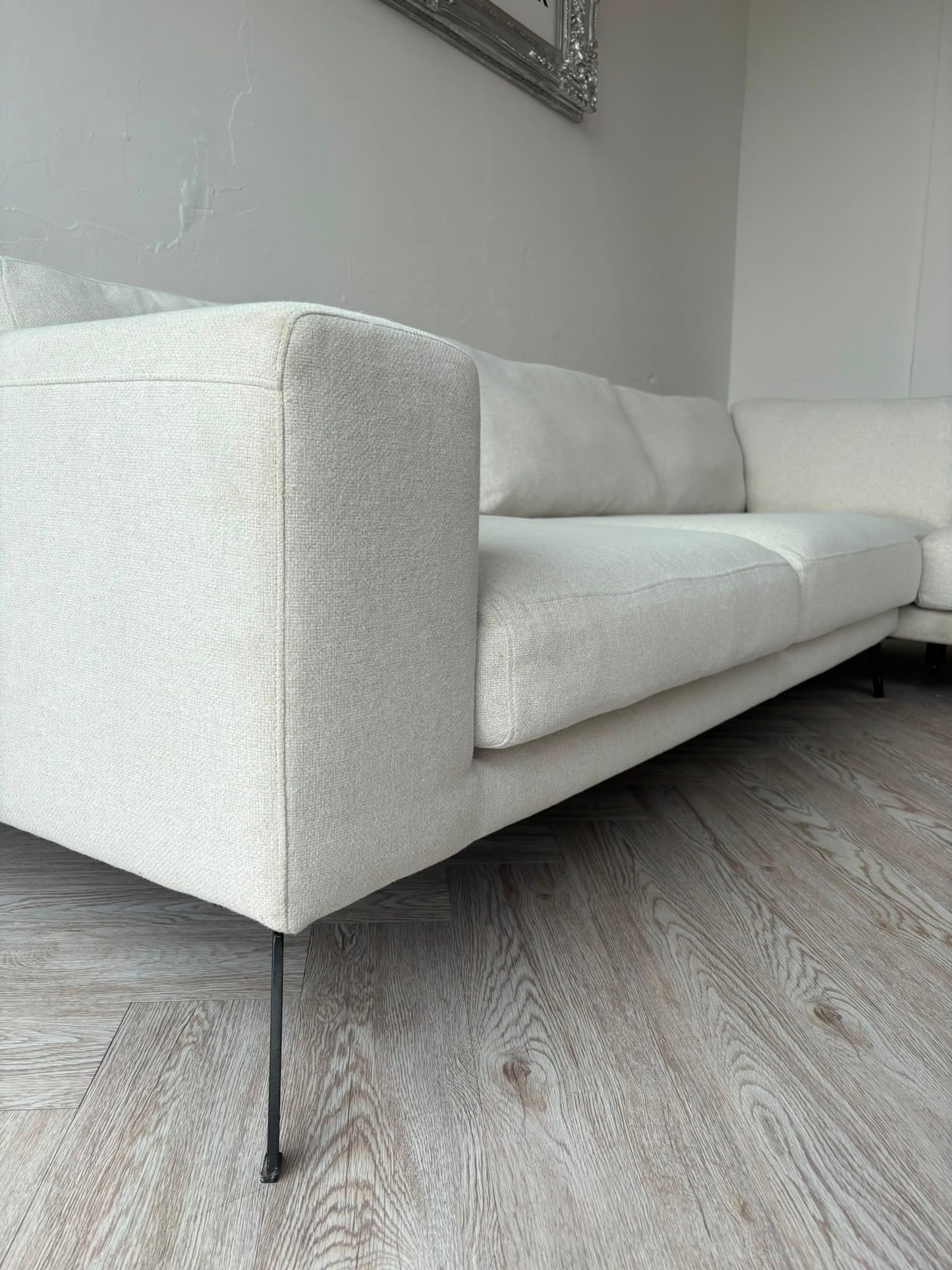 DFS Lexia Cream Fabric Corner Sofa #