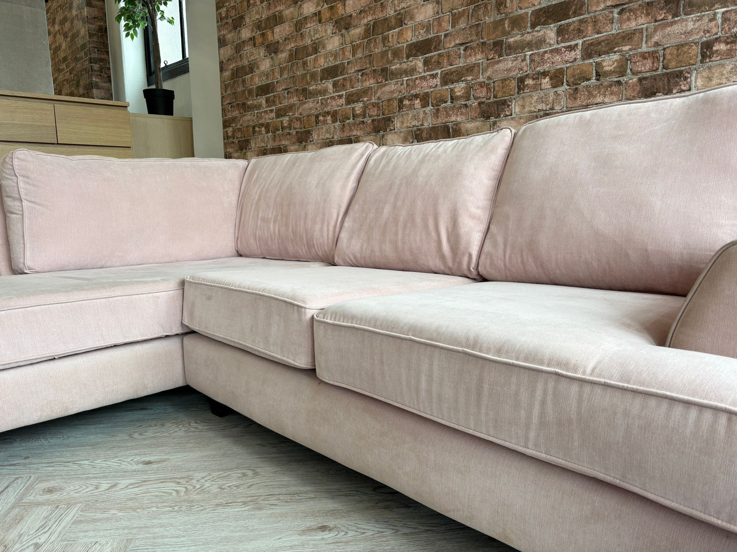 Pale Pink Corner Sofa @