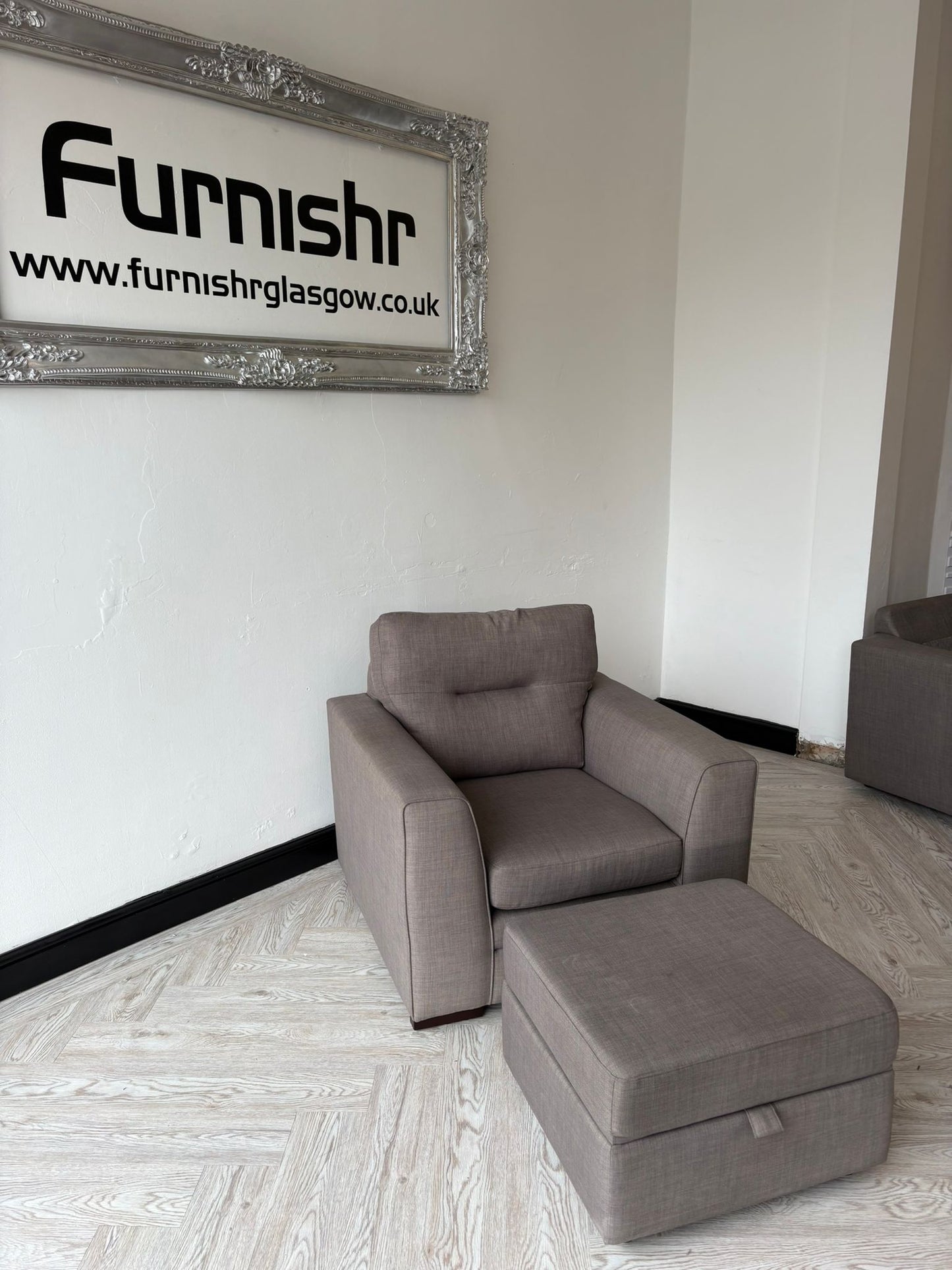 DFS Kian Taupe Chair & Ottoman (matching sofas available)@#