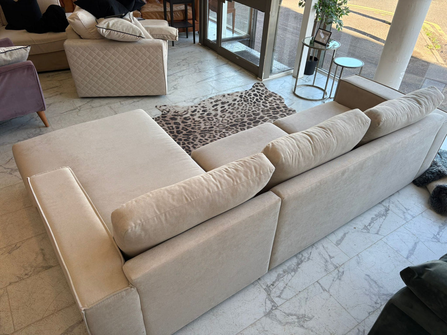 Sofa Club Soho Luxe Chenille Corner Sofa in White Tea *RRP £1999