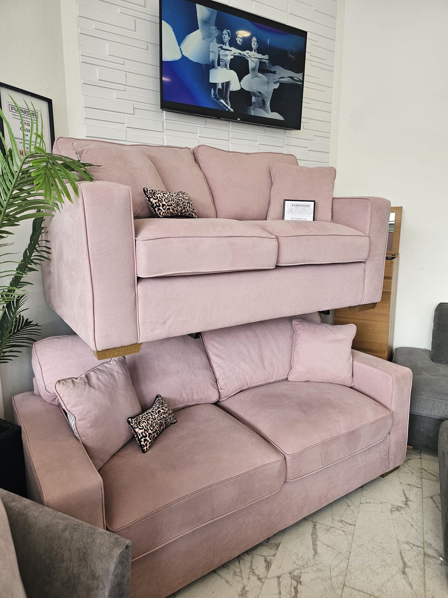 Pink Sofas 3 & 2 Originally from Oak Furnitureland