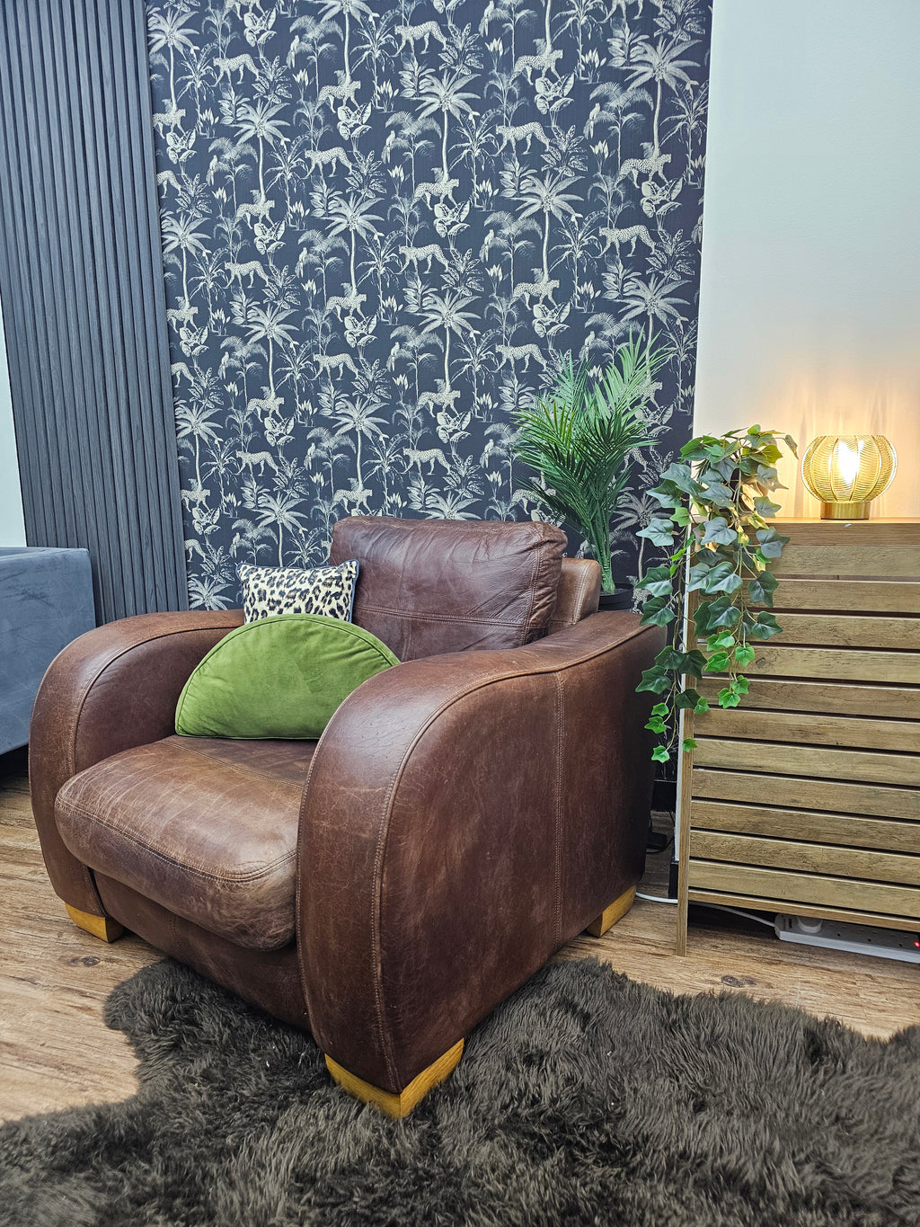 Distressed Leather Armchair