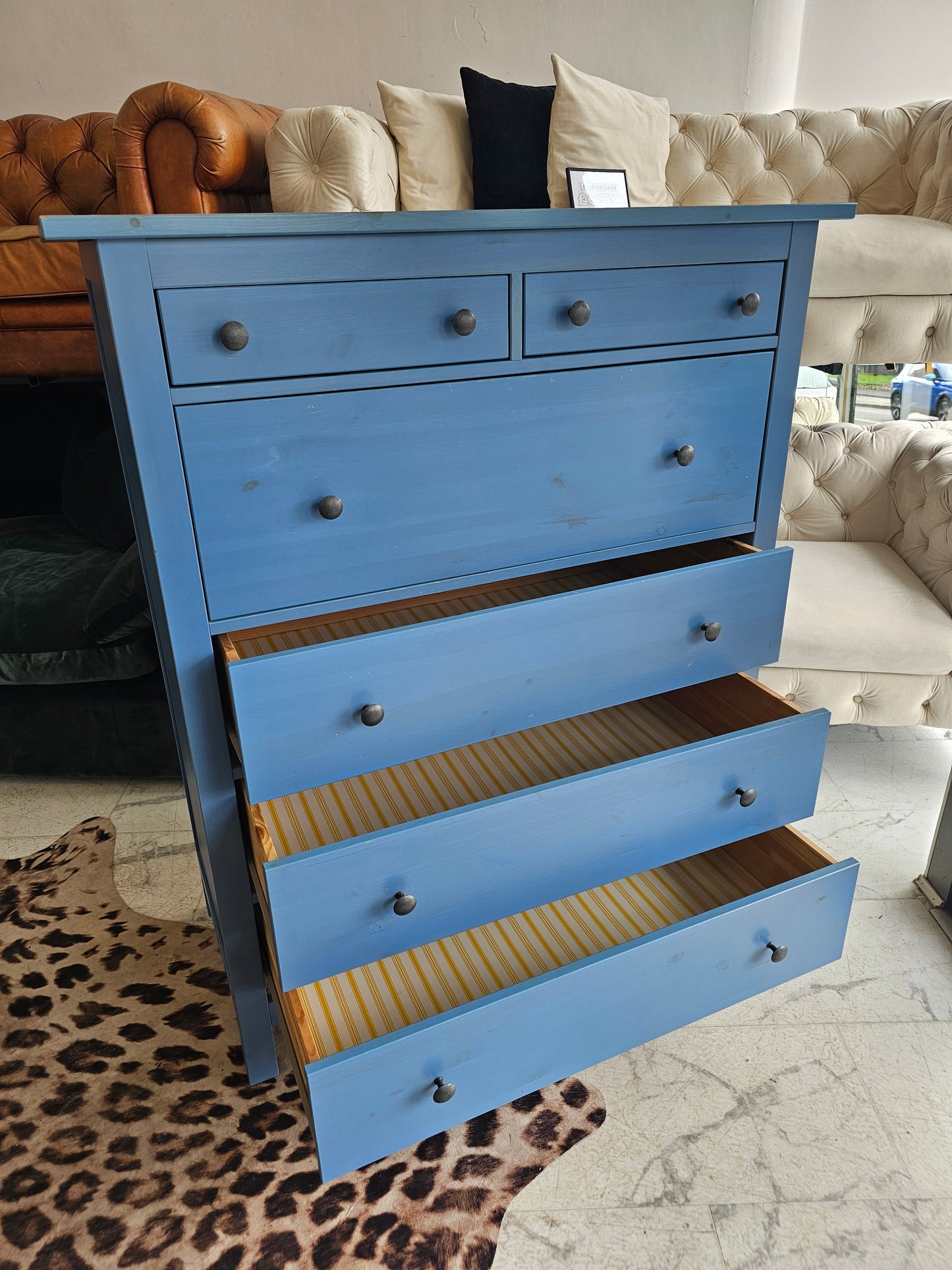 Ikea Hemnes (Discontinued Blue)Blue 6 Drawer Chest T