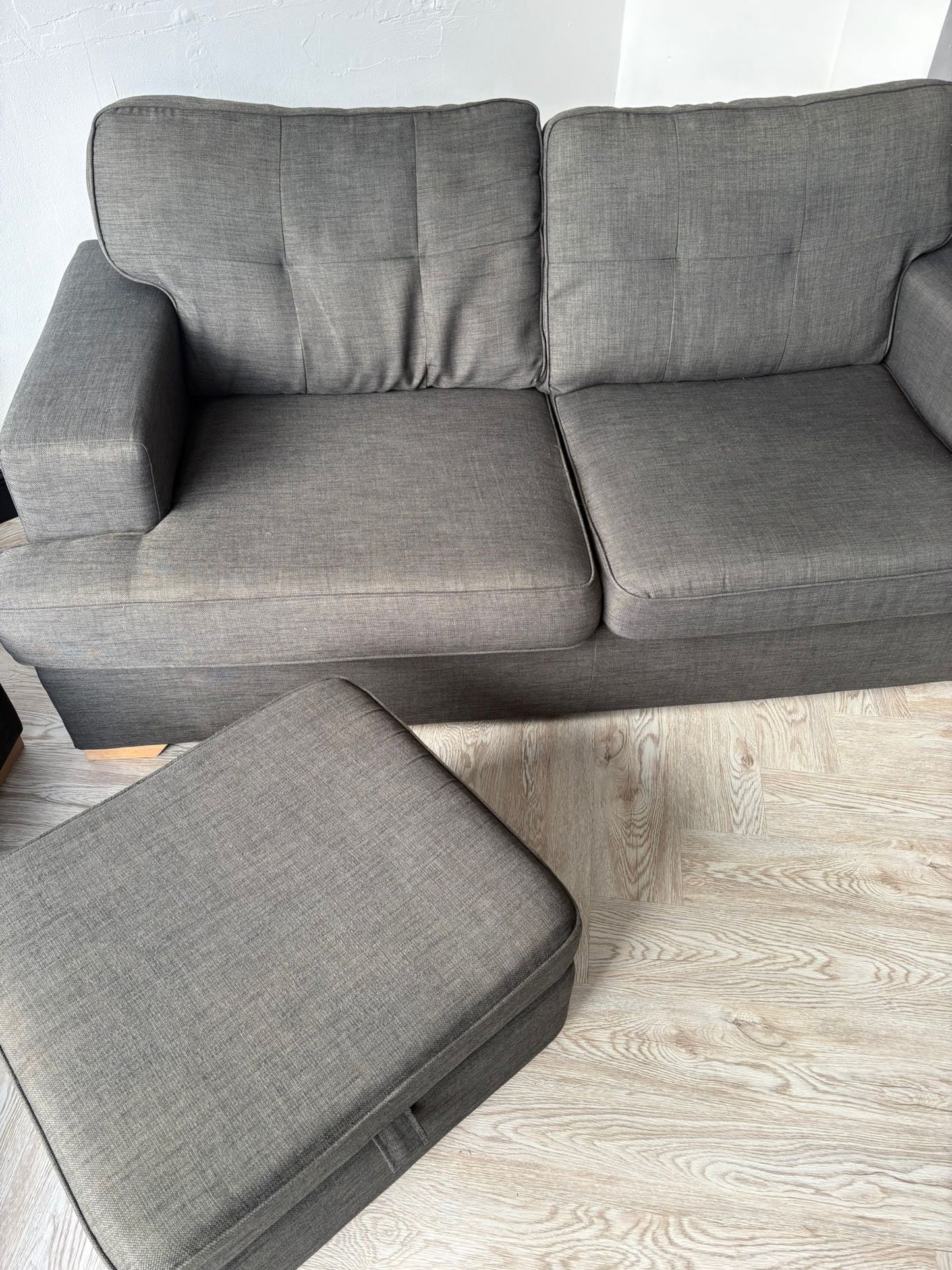 DFS Freya 3&2 Seater Sofas & Ottoman in Charcoal Grey #