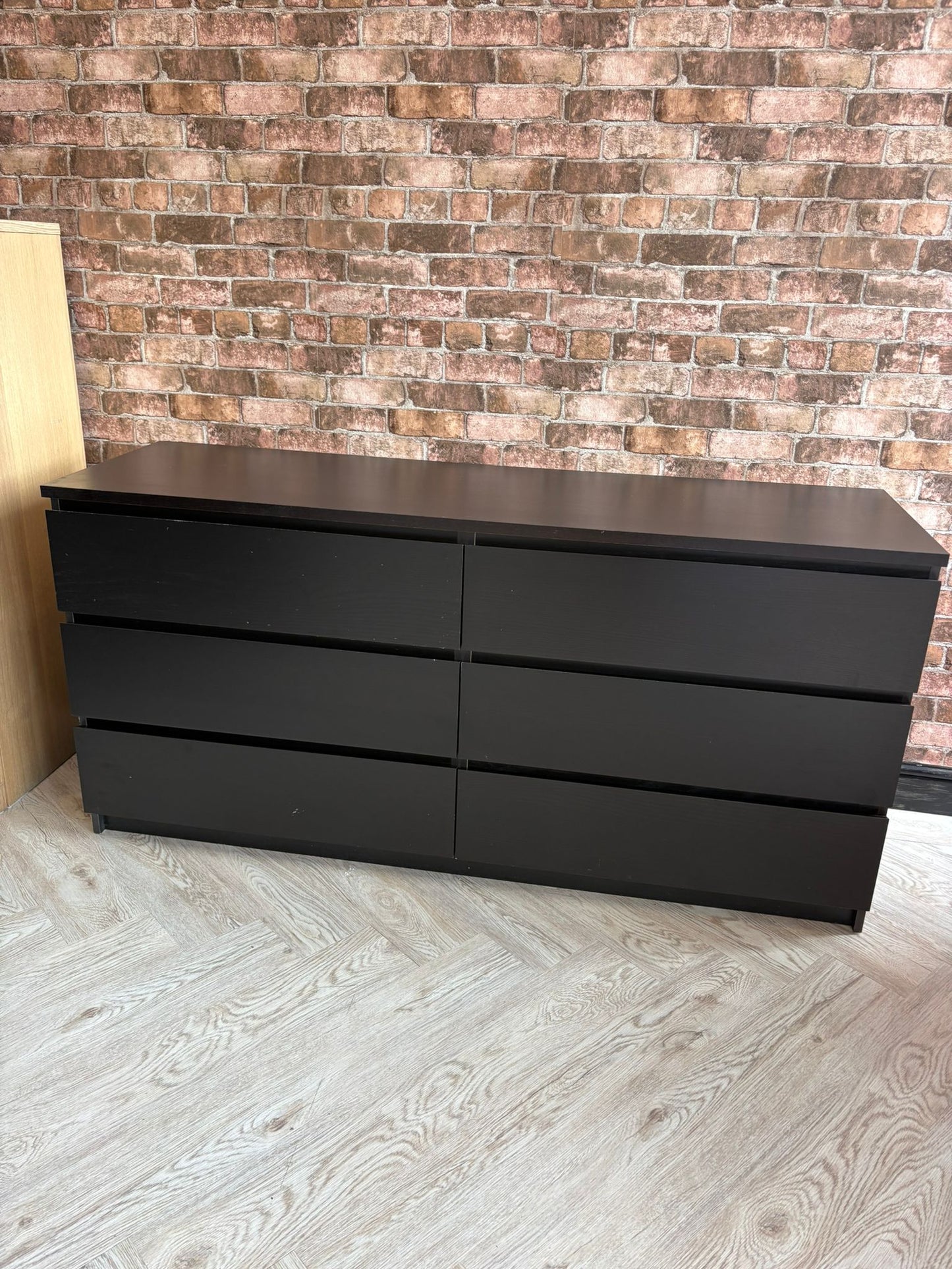 Ikea Malm Black 6 Drawer Chest @