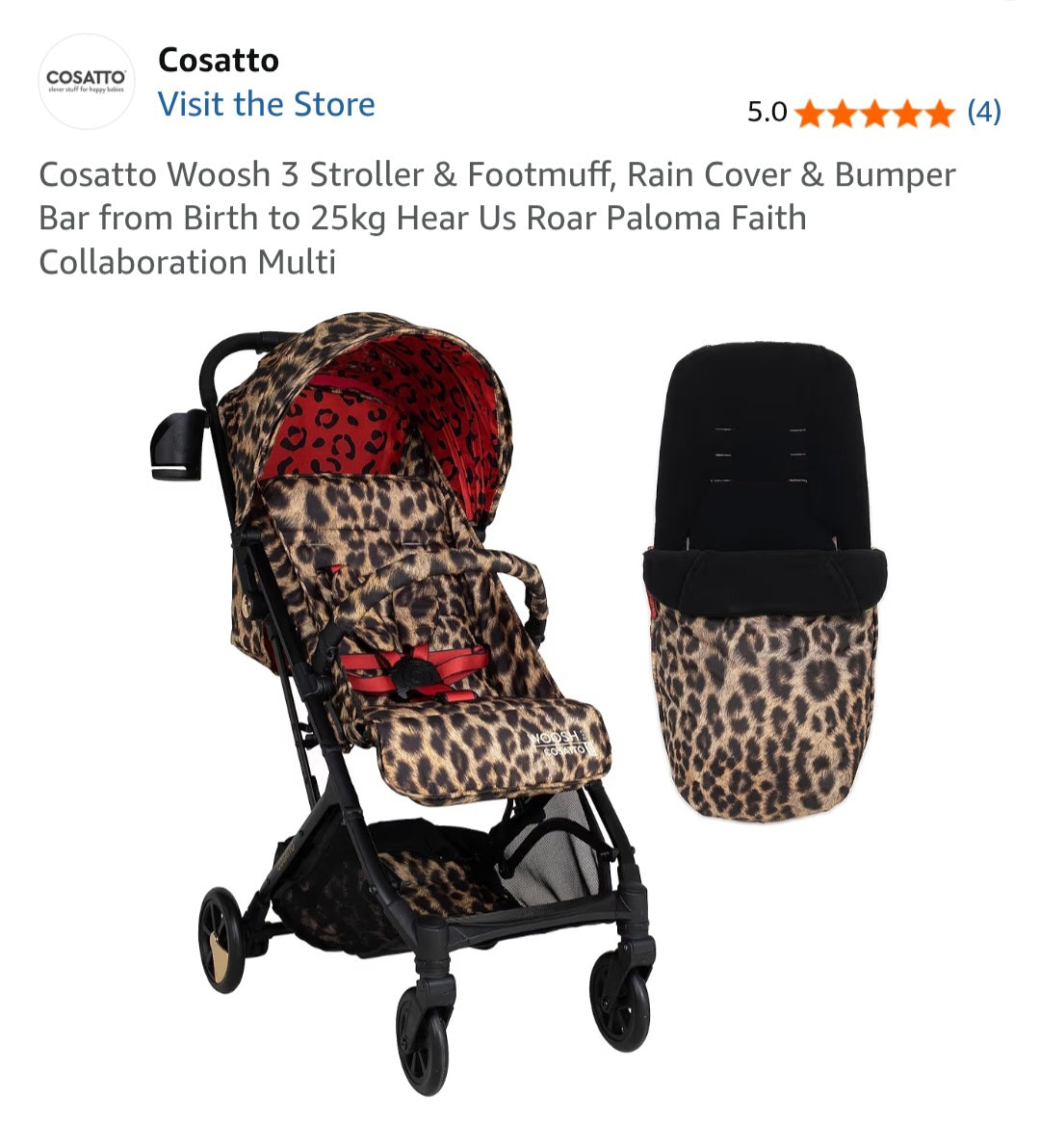 Paloma Faith Hear Us Roar Cosatto Stroller with Footmuff & Raincover