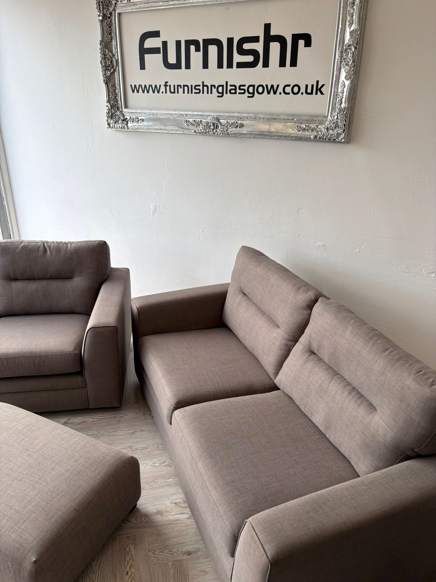 DFS Kian Taupe 3&2 Seater Sofas & Footstool (matching chair & ottoman available)@#