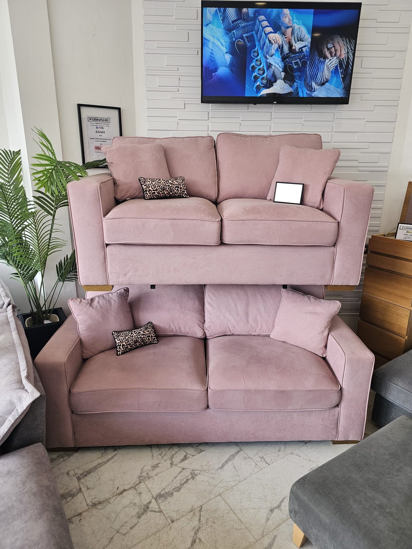 Pink Sofas 3 & 2 Originally from Oak Furnitureland