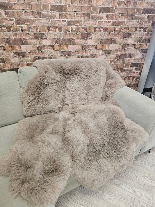 Large Faux Beige Sheepskin Throw/Rug @
