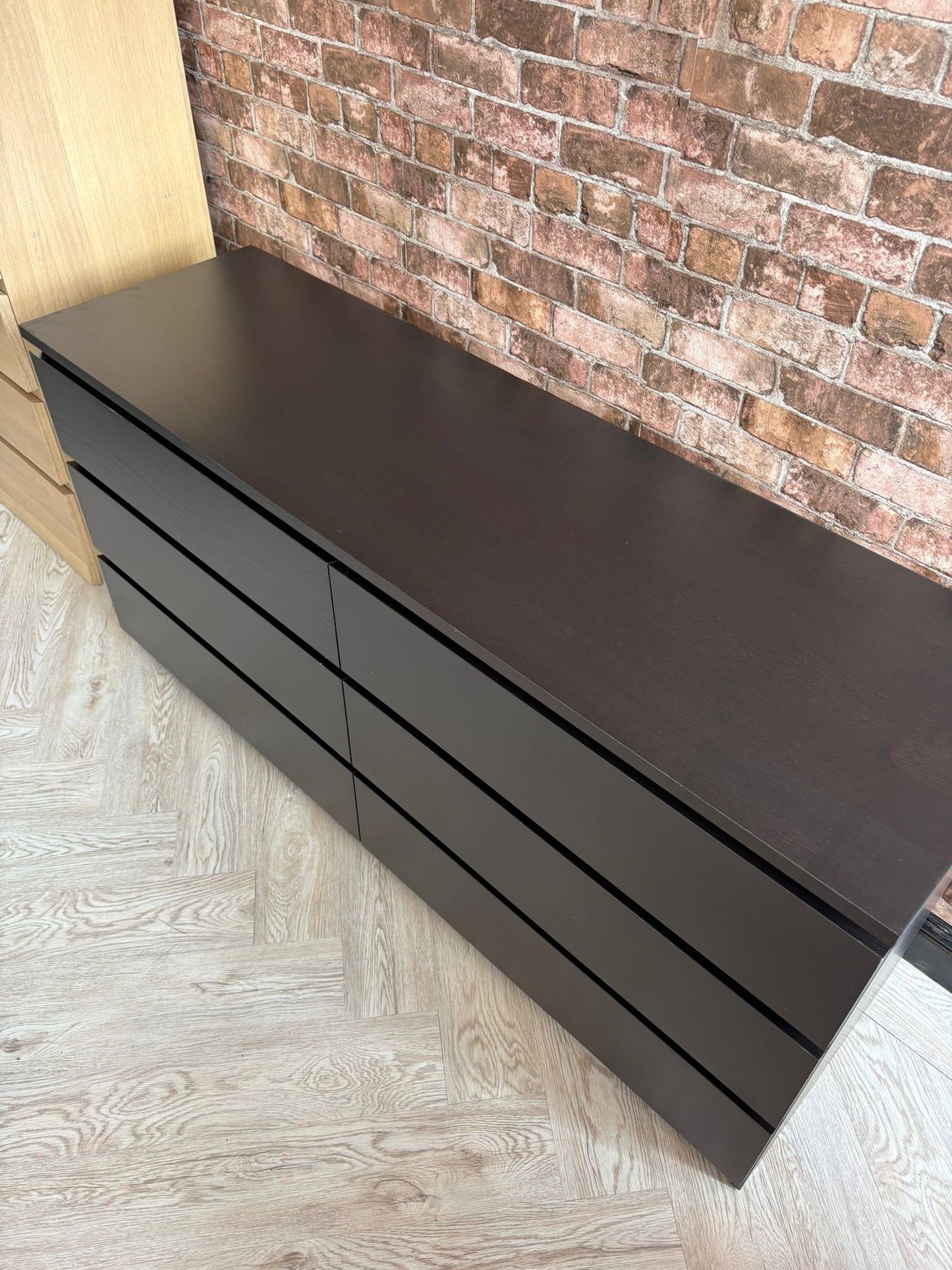 Ikea Malm Black 6 Drawer Chest @