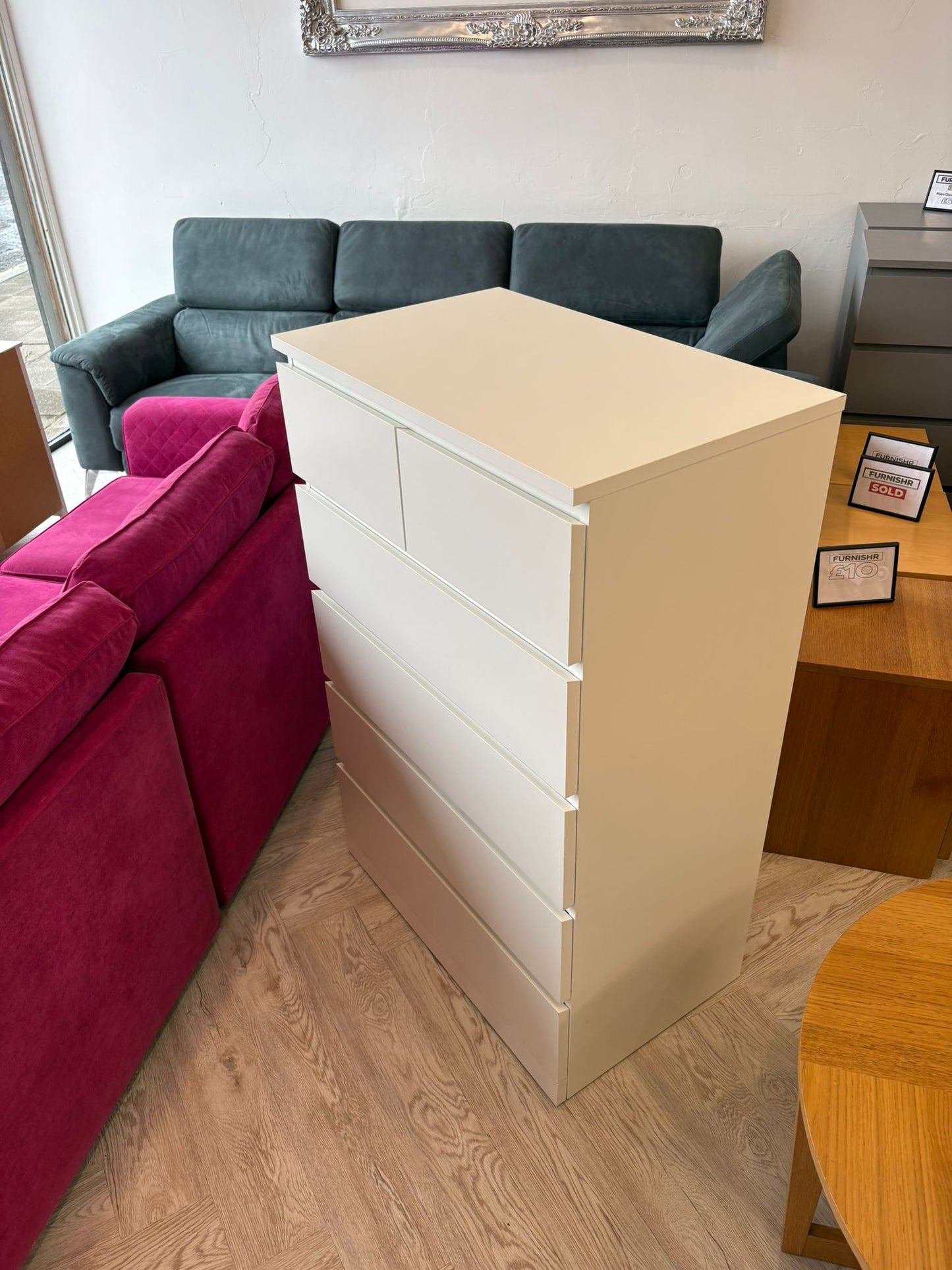 Ikea Malm White 6 Drawer Chest @