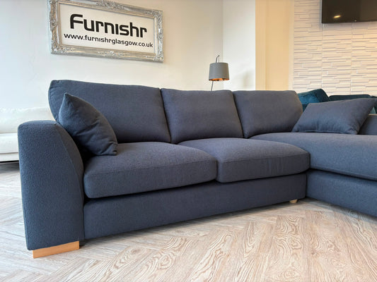 DFS Calix Navy Blue Corner Sofa in Immaculate As New Condition #