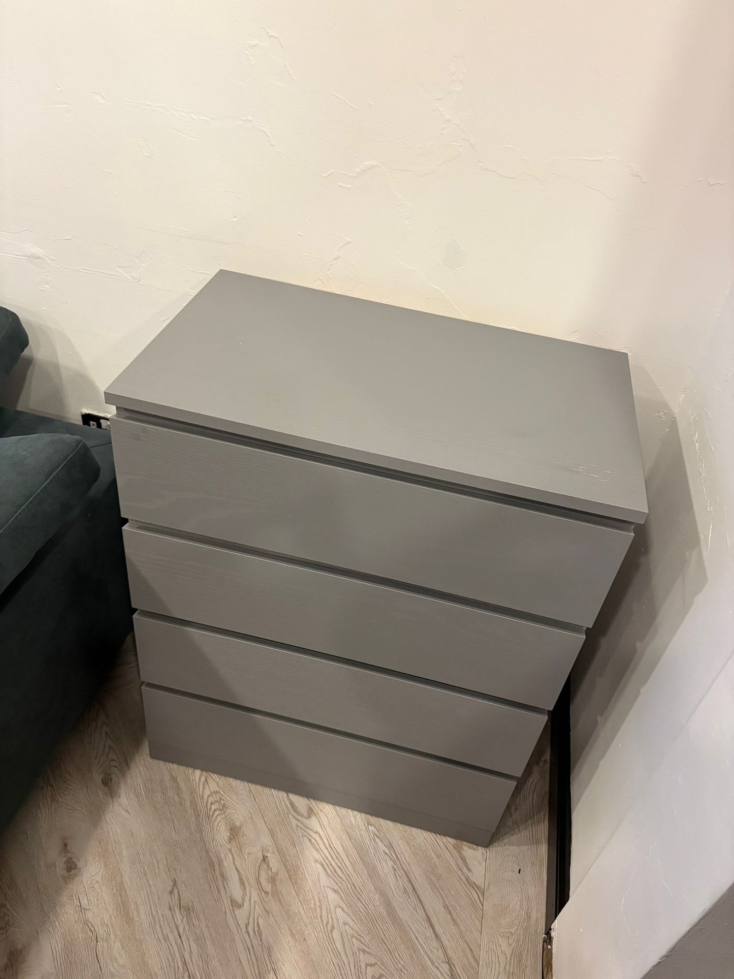 Ikea Malm Grey 4 Drawer Chest (slight surface graze) #