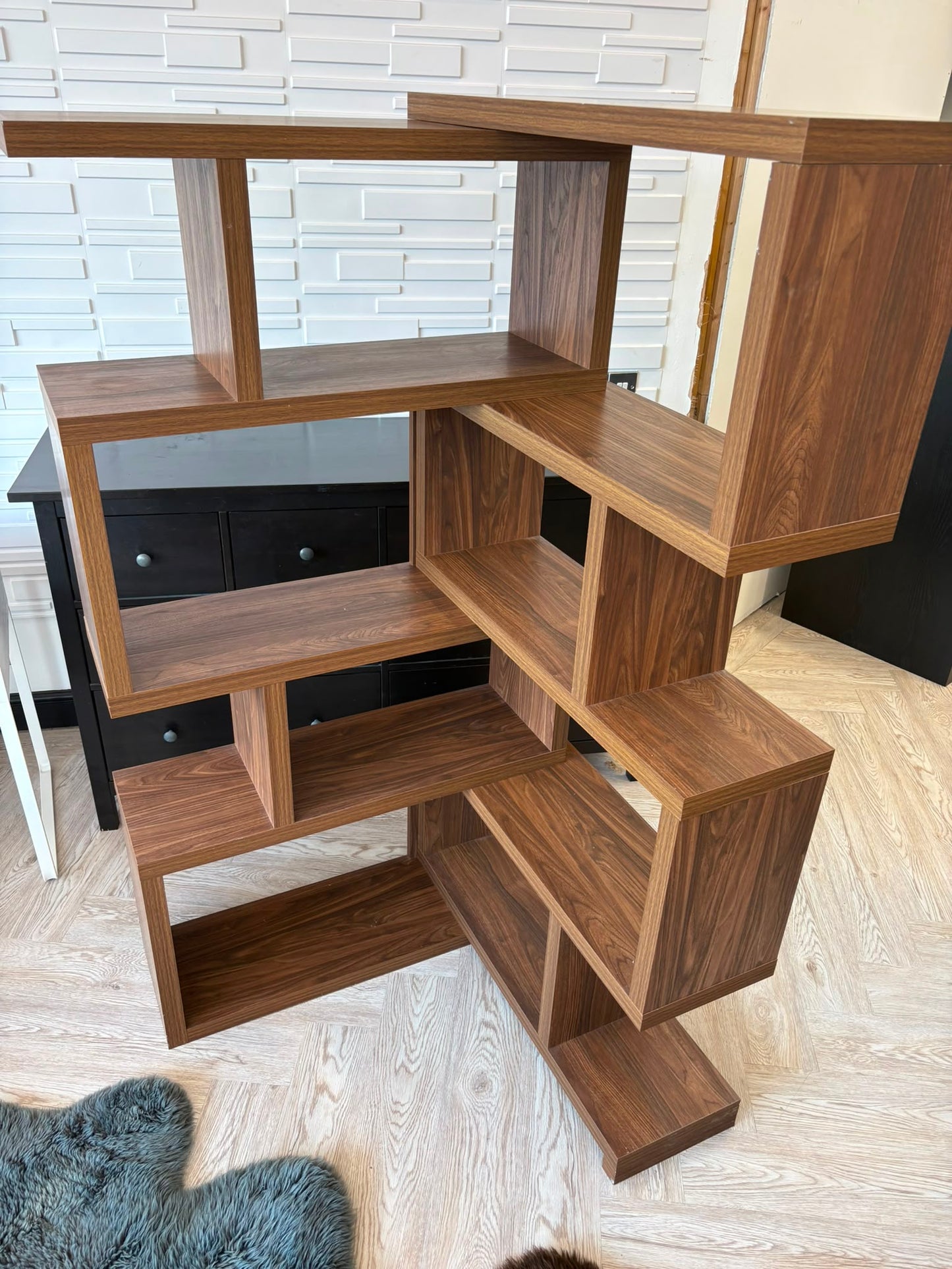 NEXT Dark Bronx Oak Effect Display Shelf