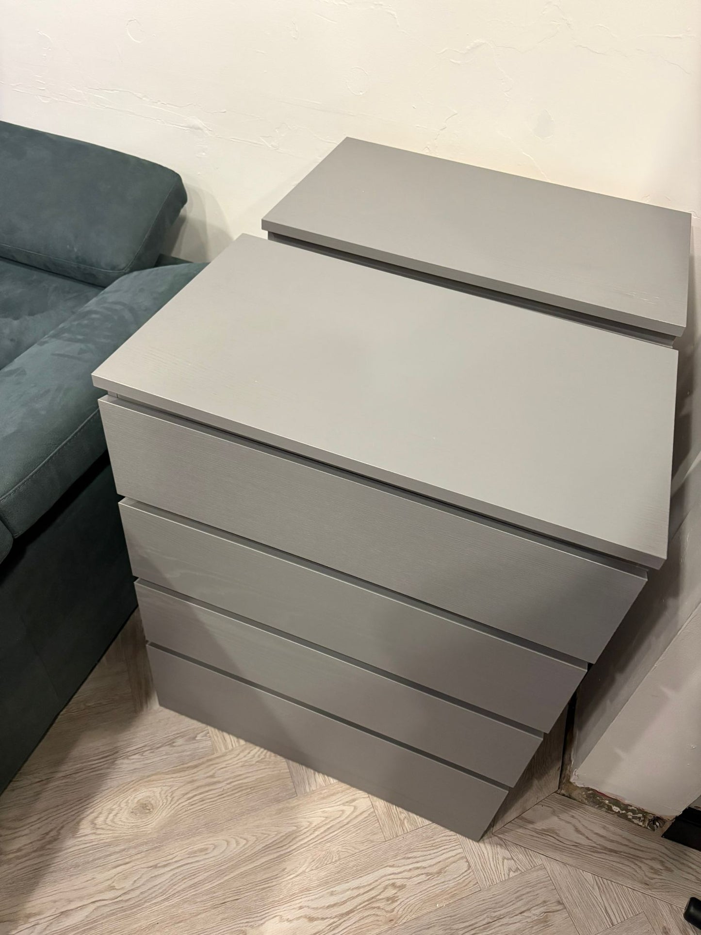 Ikea Malm Grey 4 Drawer Chest (as new condition) #