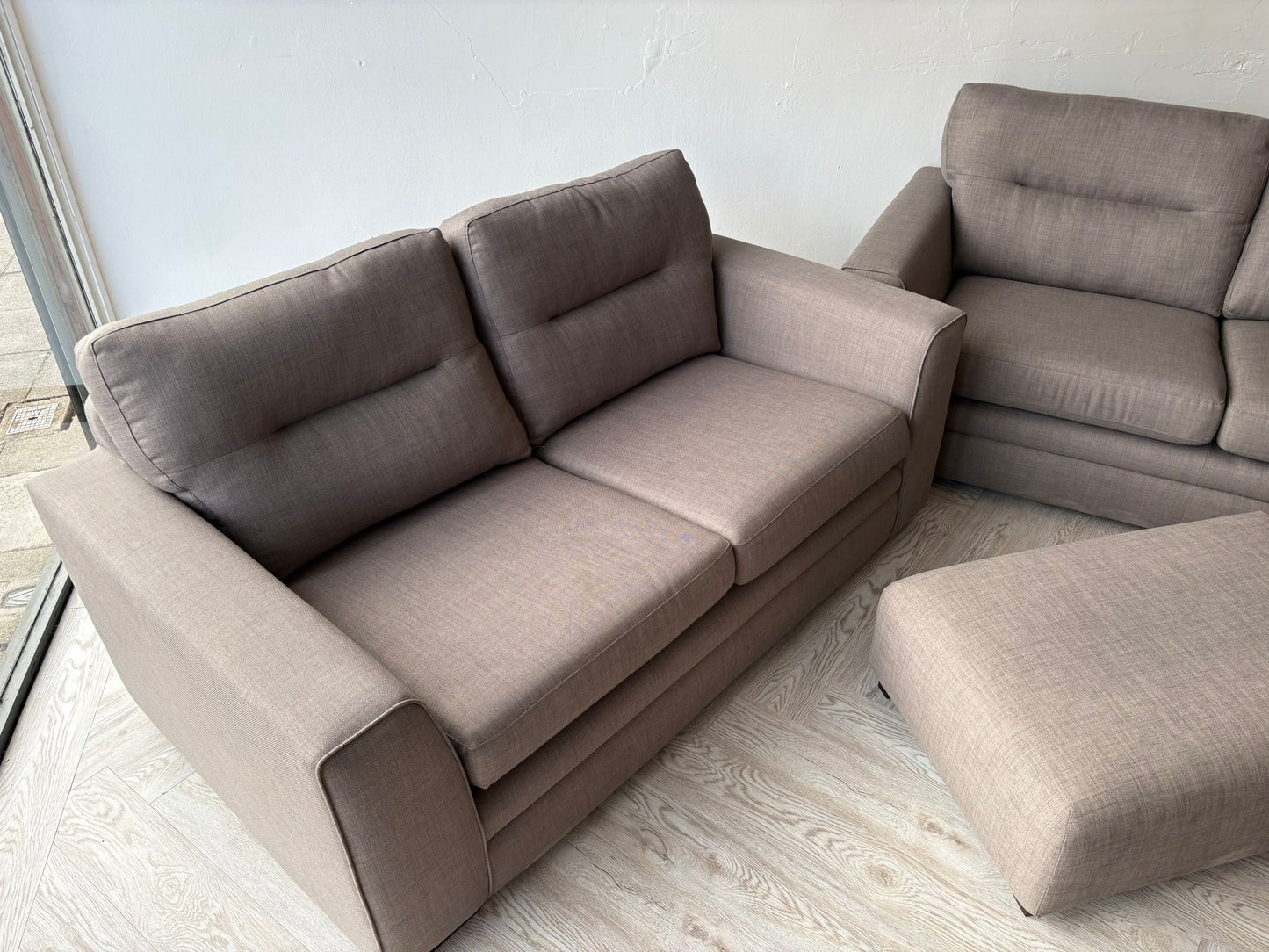 DFS Kian Taupe 3&2 Seater Sofas & Footstool (matching chair & ottoman available)@#