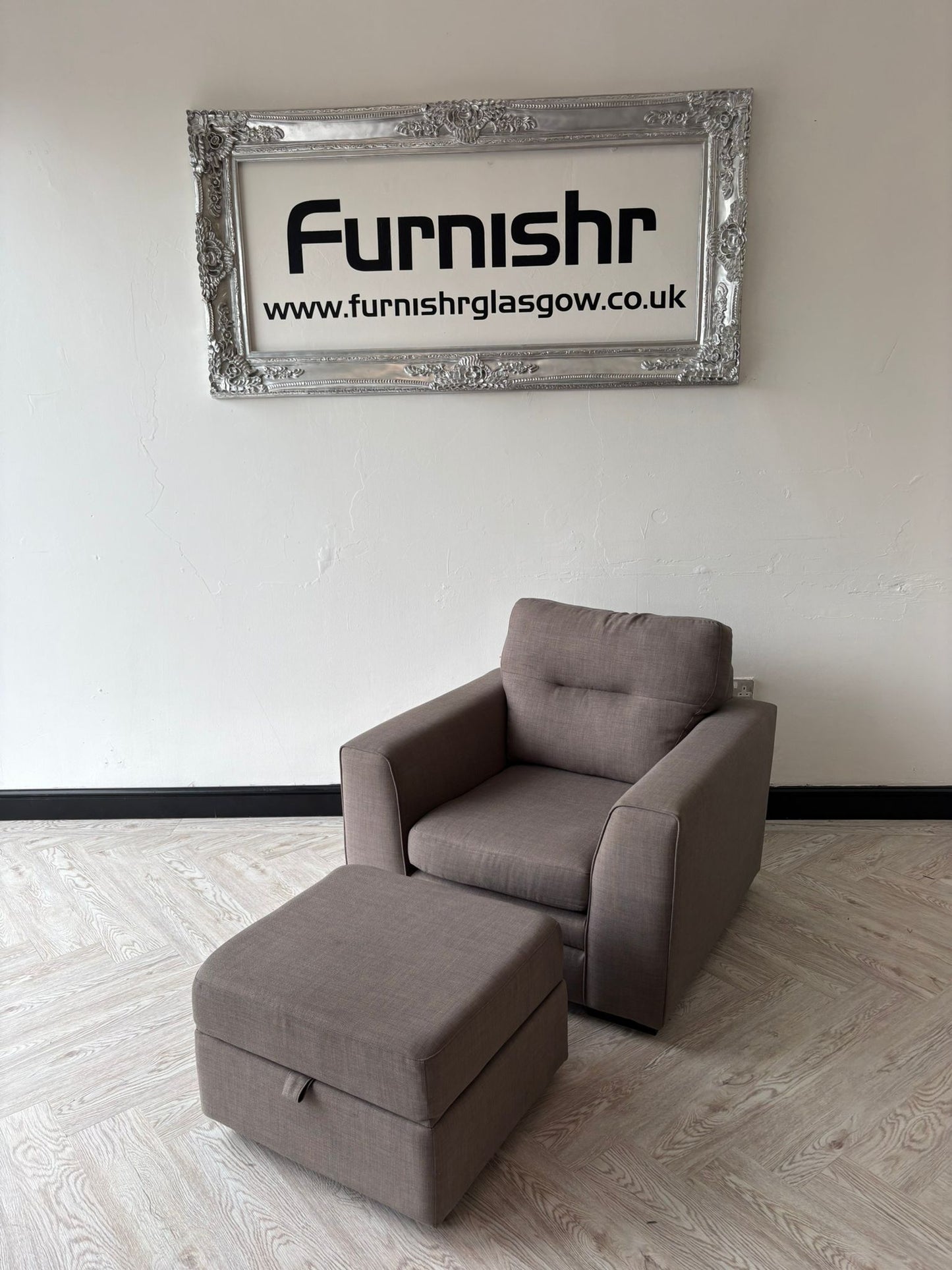 DFS Kian Taupe Chair & Ottoman (matching sofas available)@#