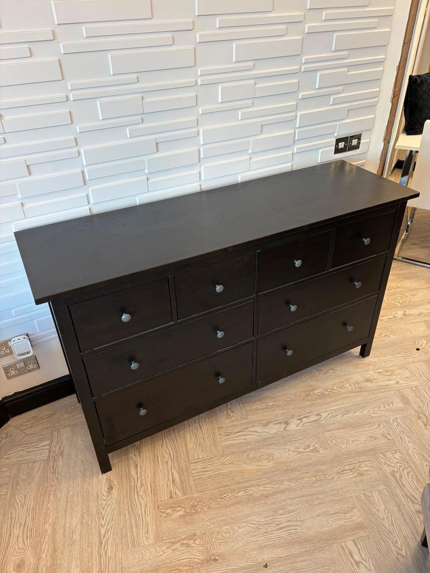 Ikea Hemnes Black 8 Drawer Chest @