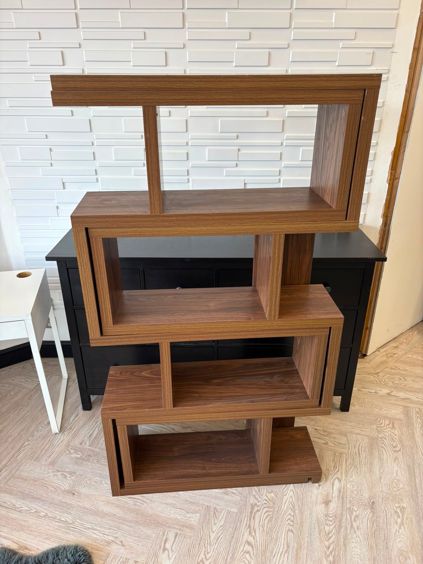 NEXT Dark Bronx Oak Effect Display Shelf