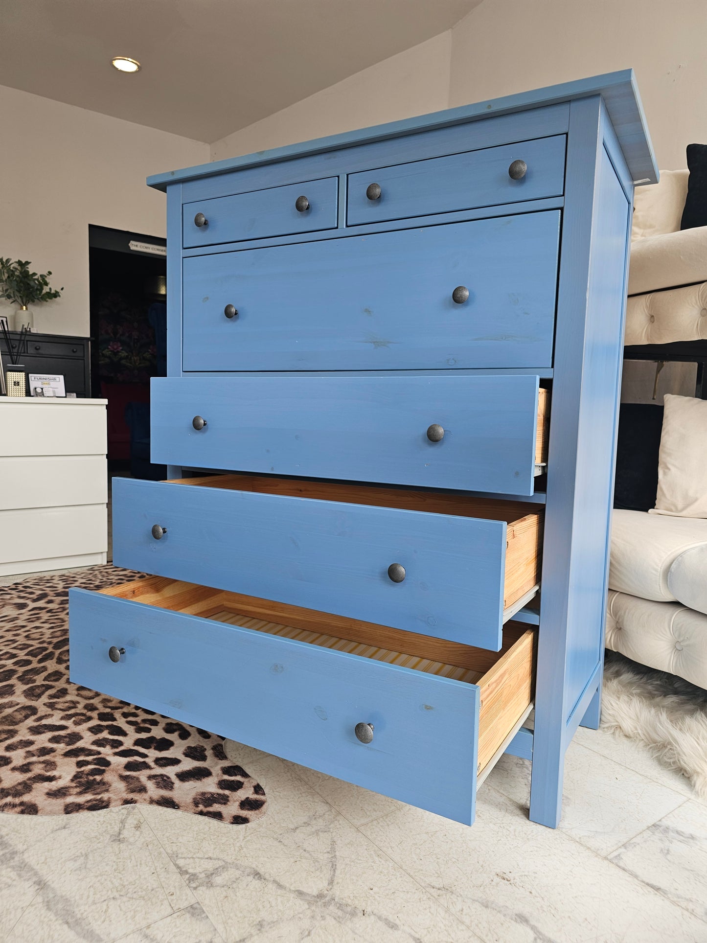 Ikea Hemnes (Discontinued Blue)Blue 6 Drawer Chest T