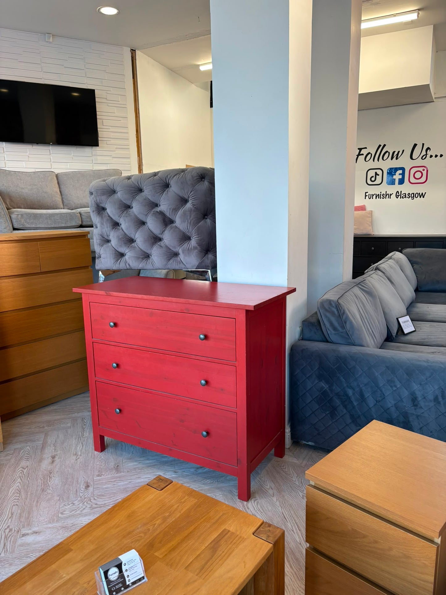 Ikea Hemnes Red 3 Drawer Chest (discontinued colour)#