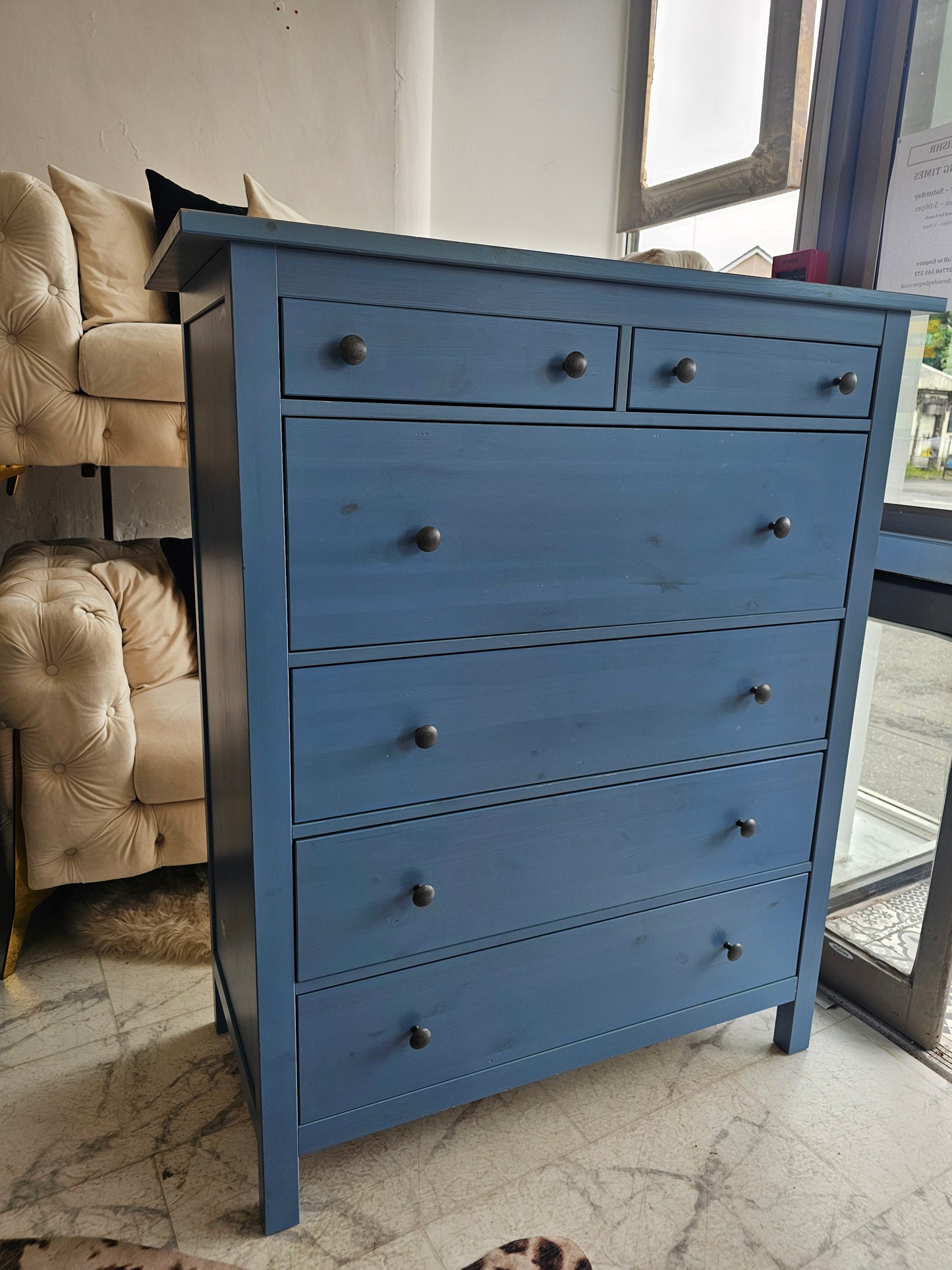 Ikea Hemnes (Discontinued Blue)Blue 6 Drawer Chest T
