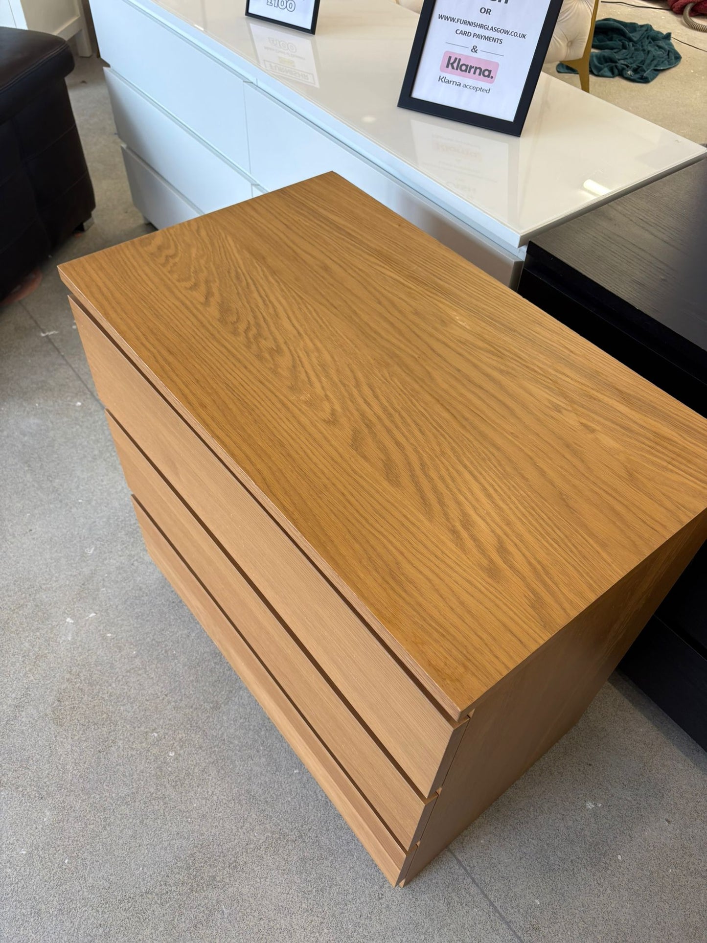 Ikea Malm Oak 3 Drawer Chest A