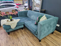Sofology Green Velvet Corner Sofa - Left & Right Hand Chaise