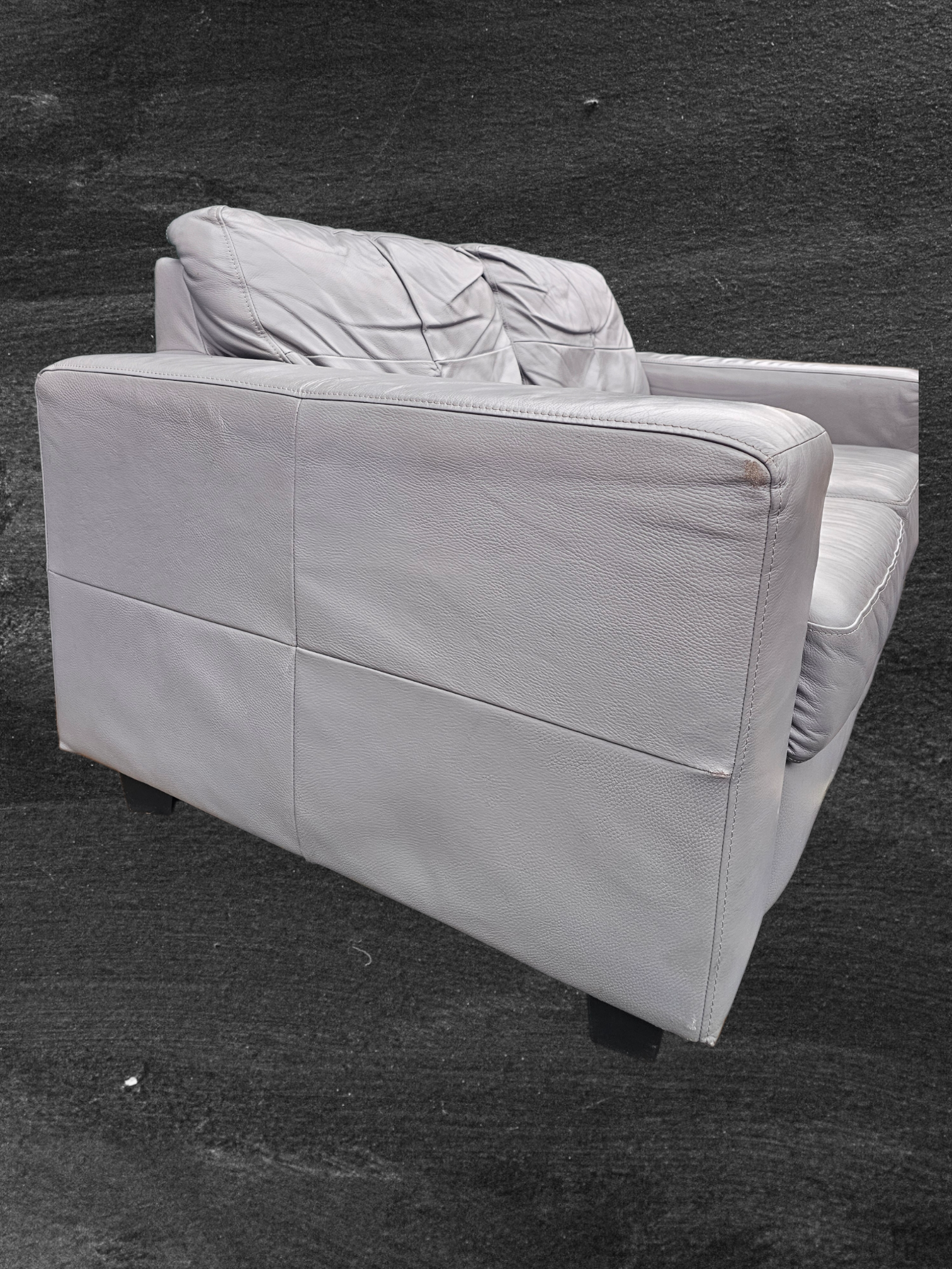 Ikea Grey Leather 2 Seater Sofa