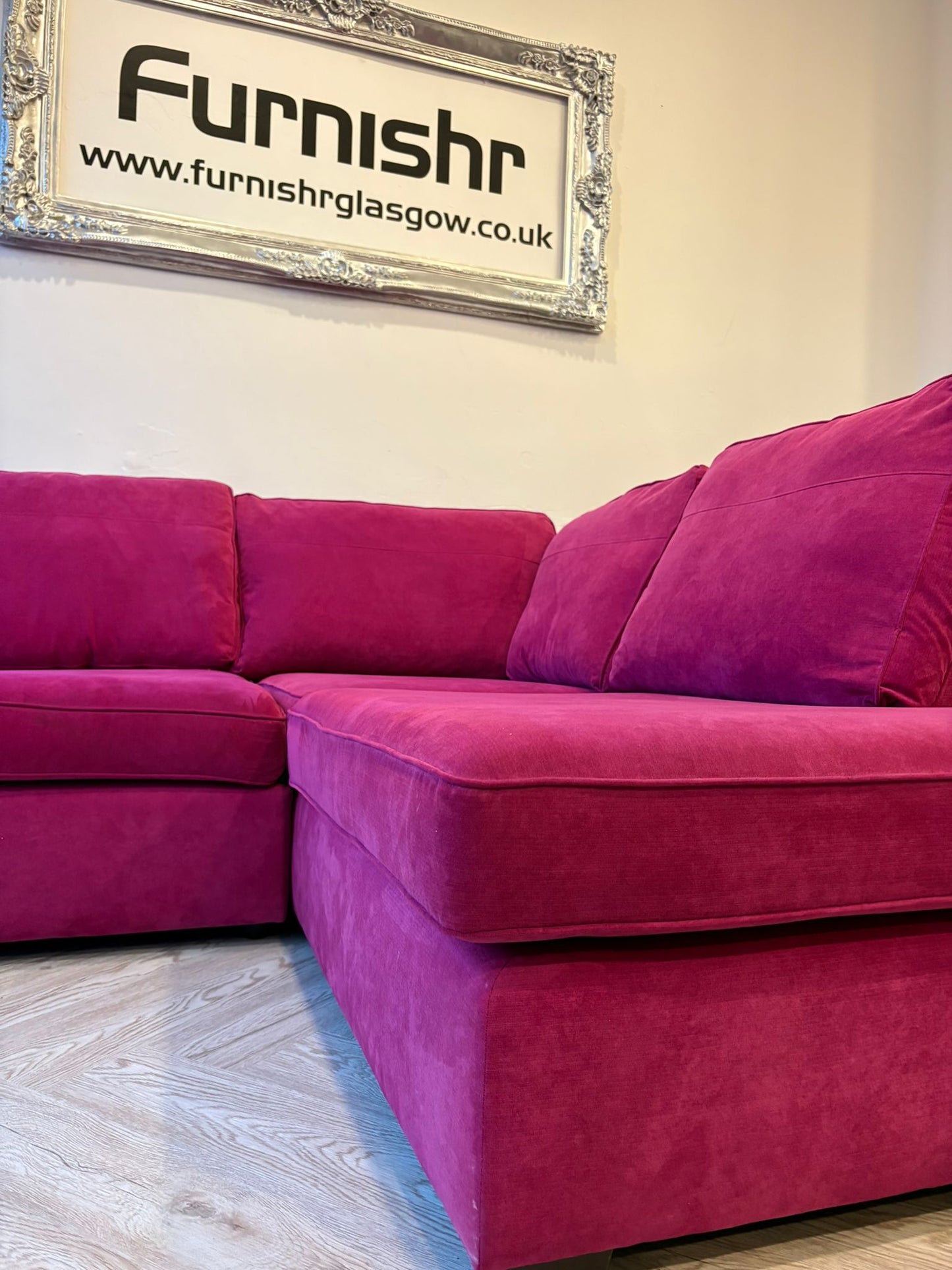 DFS Orka Corner Sofa in Hot Pink (matching swivel chair also available)#