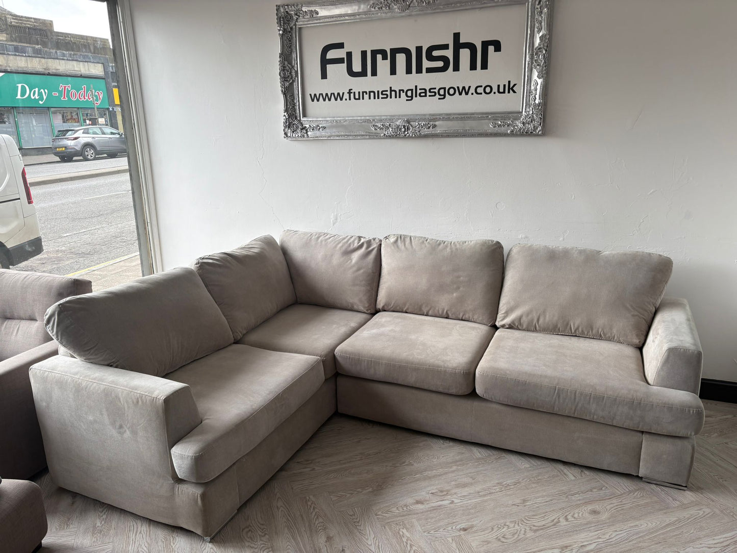 DFS Freya Greige Corner Sofa @#