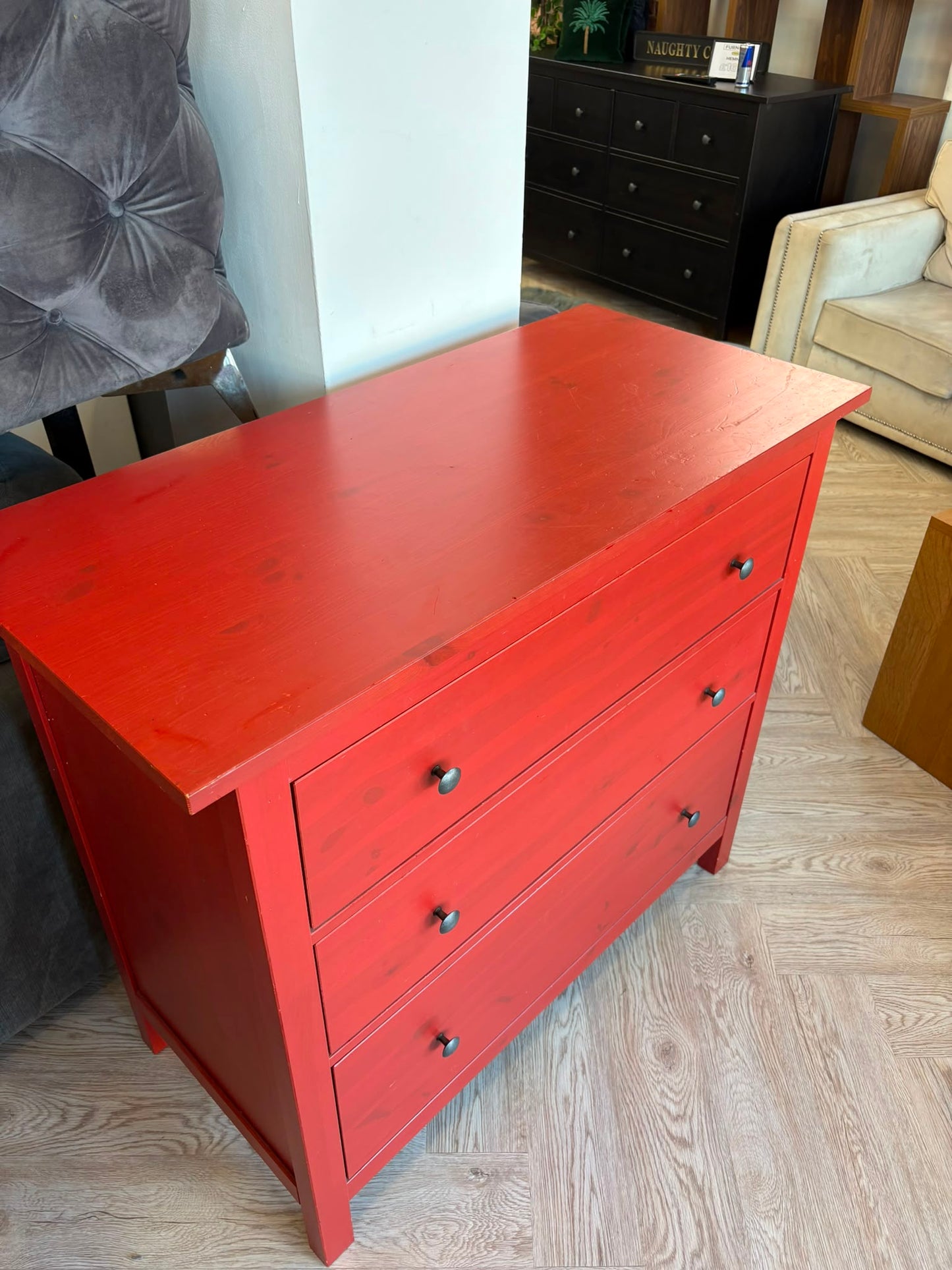 Ikea Hemnes Red 3 Drawer Chest (discontinued colour)#