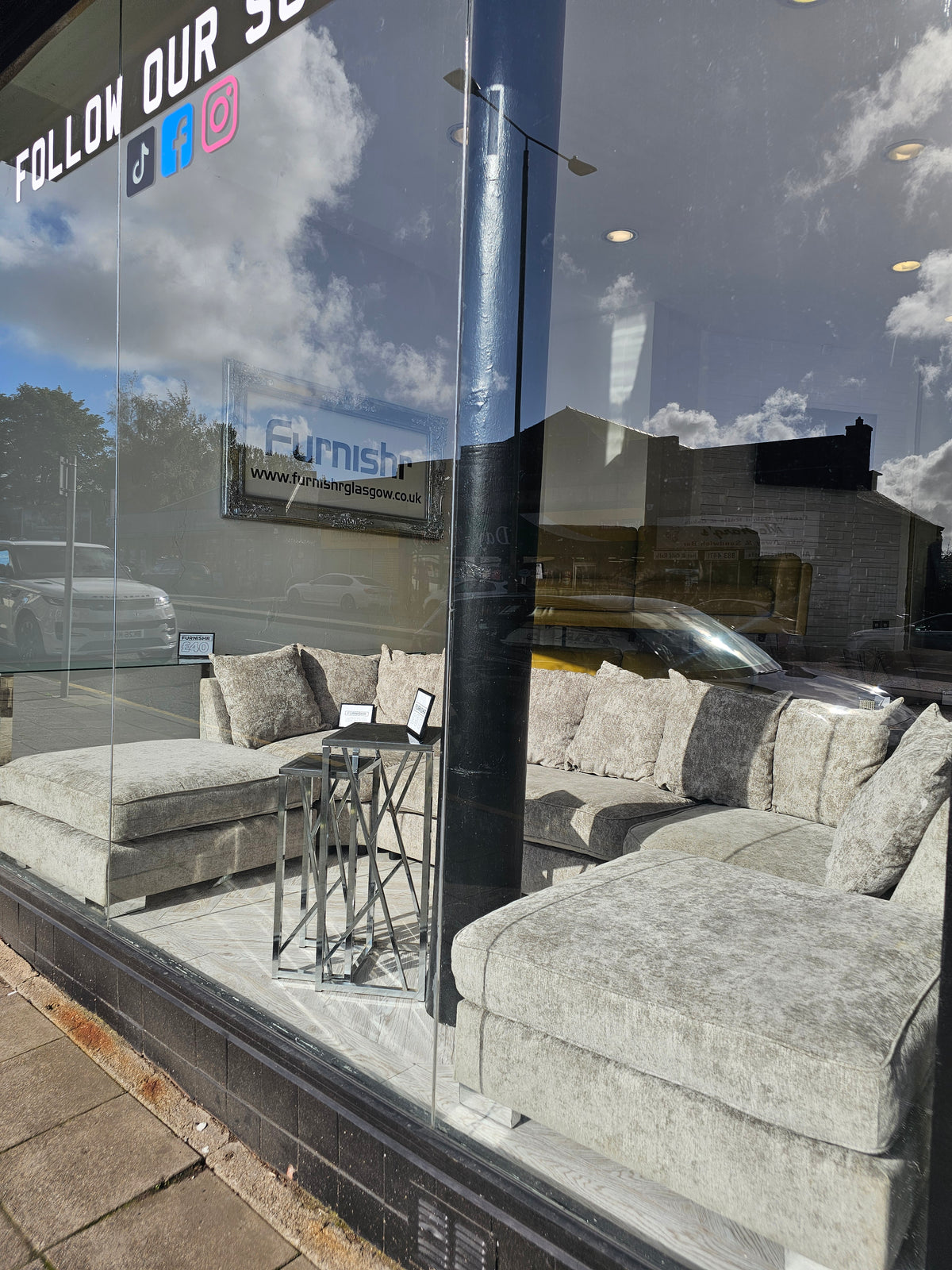 Sofaclub Bishop U-Shape Sofa in Frosty Mink Chenille @