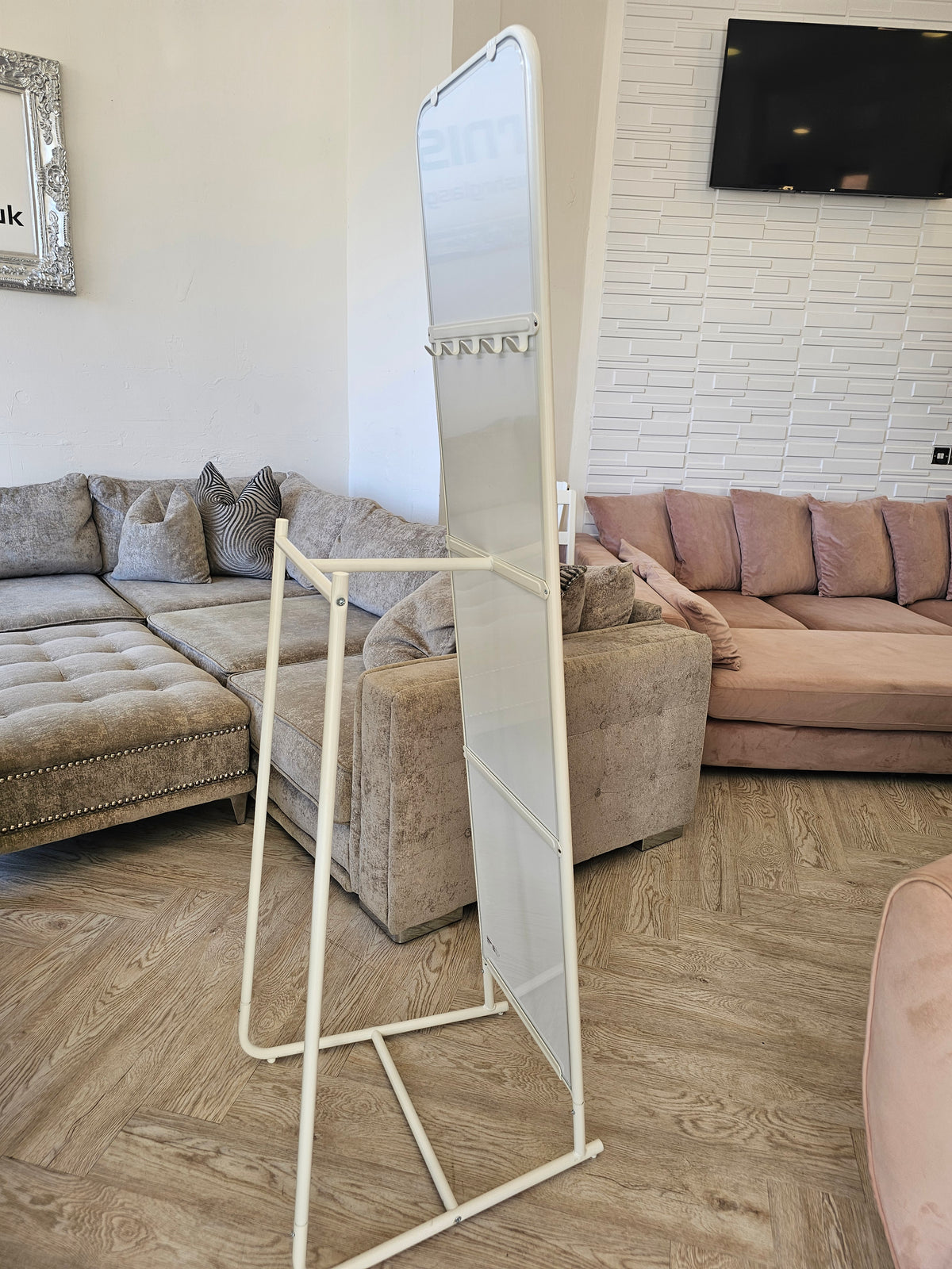 Ikea Knapper White Standing Mirror @#