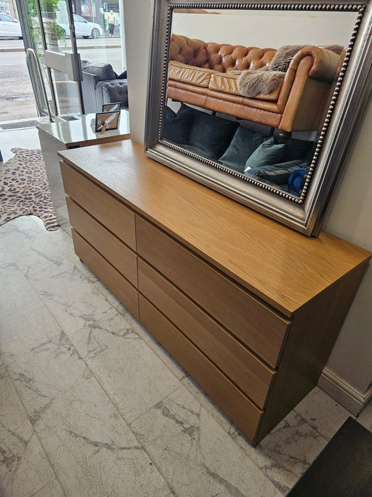 Ikea Malm Oak 6 Drawer Chest T
