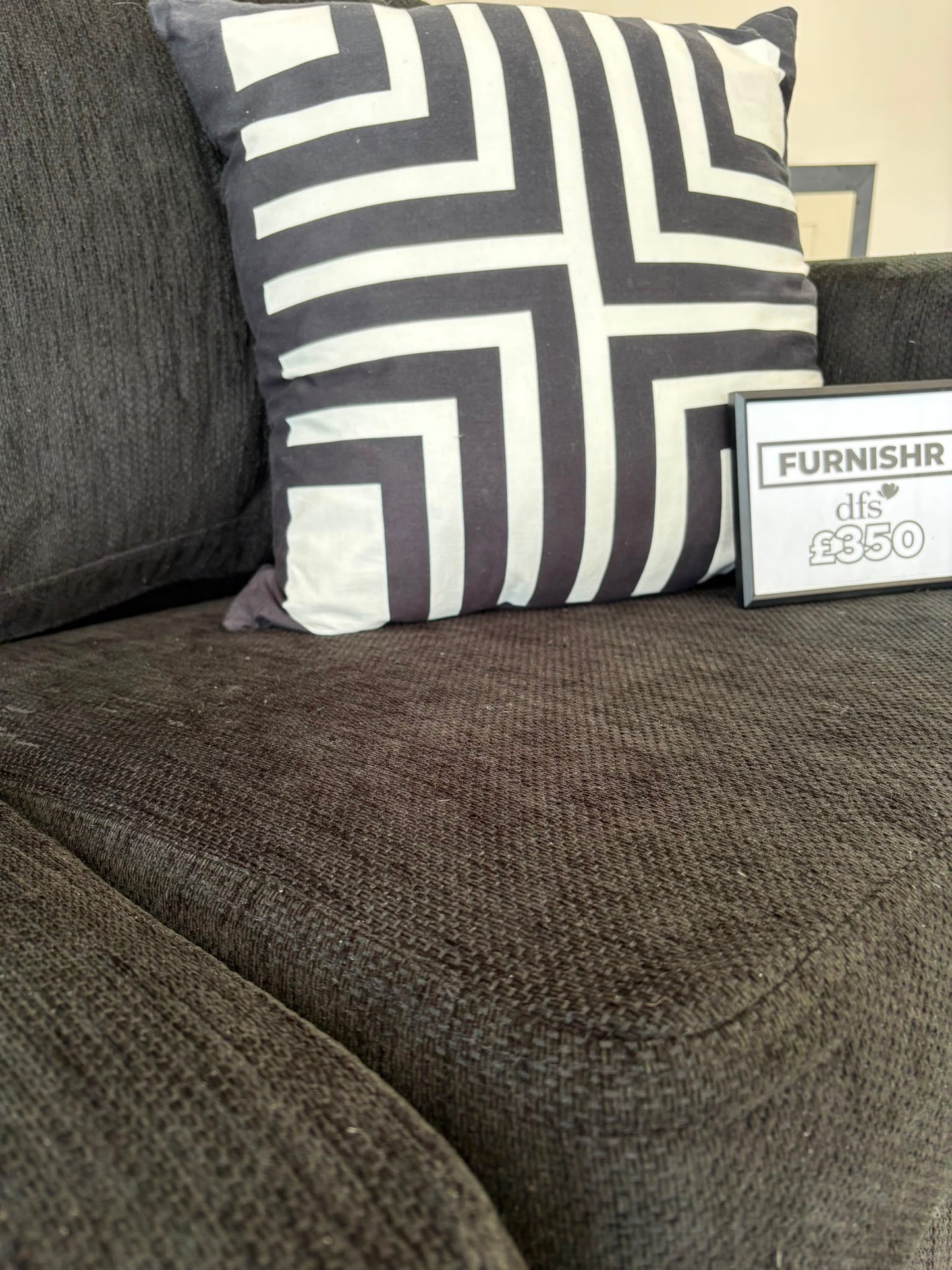 DFS Black Sofa Bed 3&2 Seater Sofas @