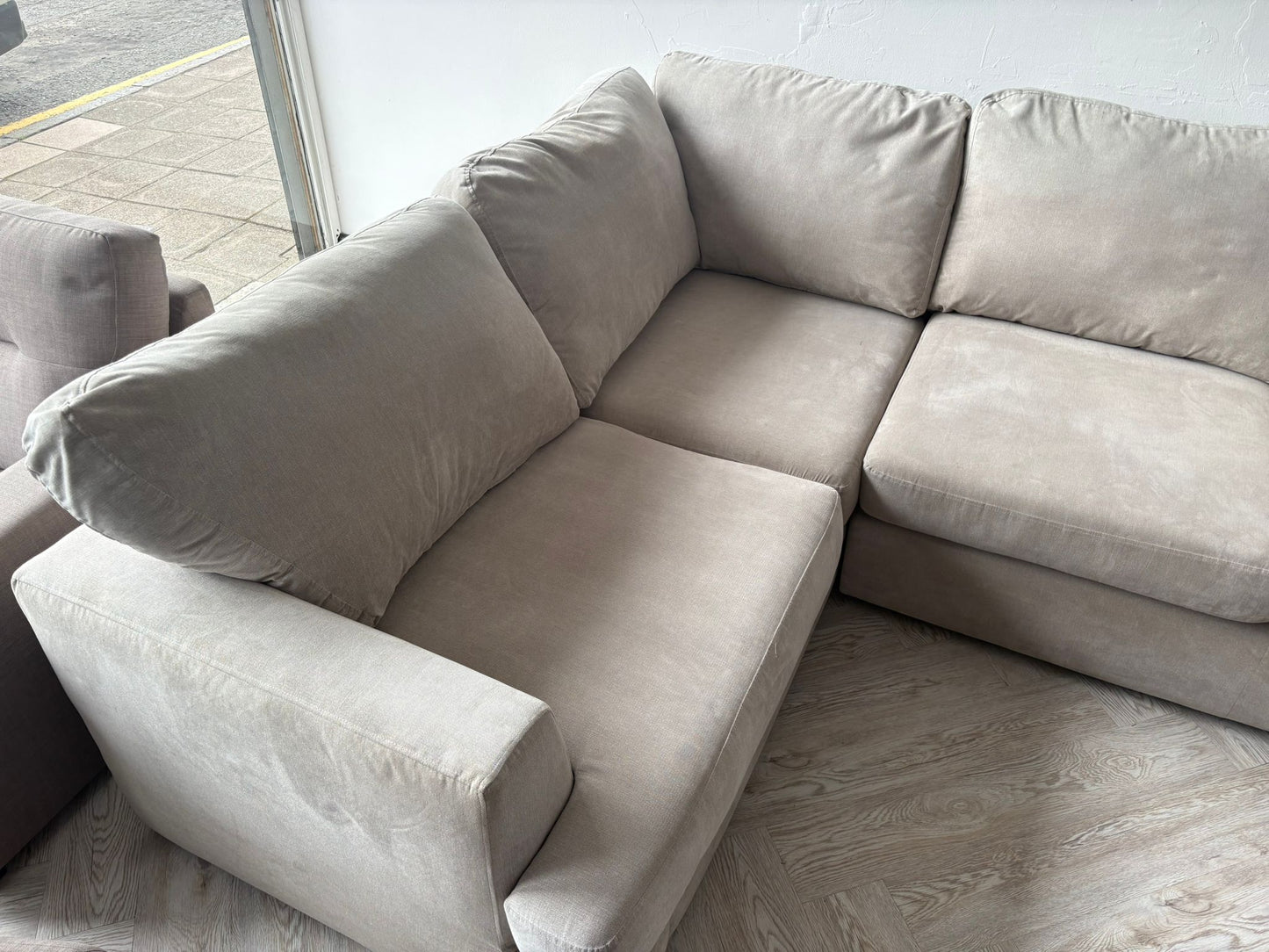 DFS Freya Greige Corner Sofa @#