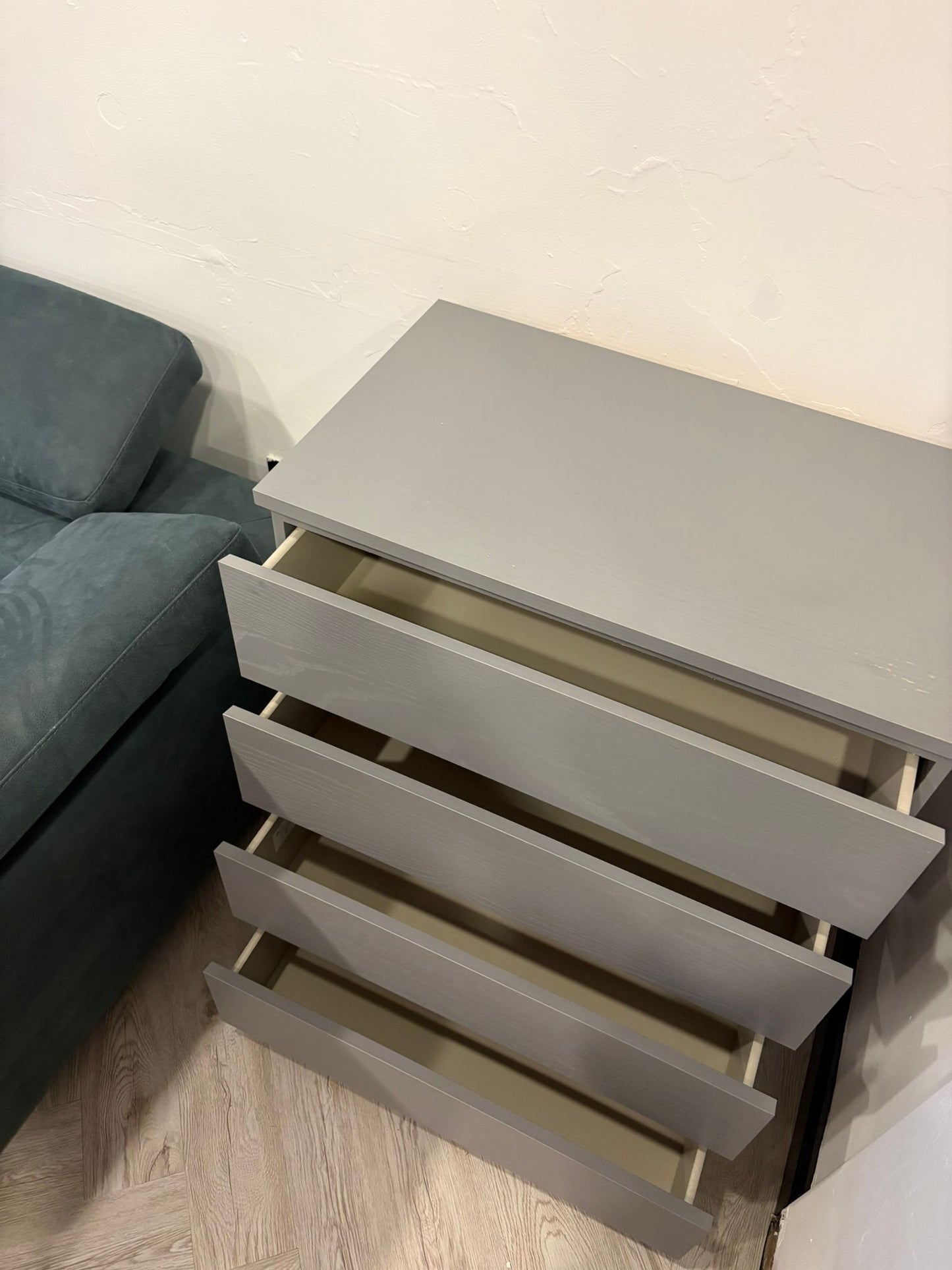 Ikea Malm Grey 4 Drawer Chest (slight surface graze) #