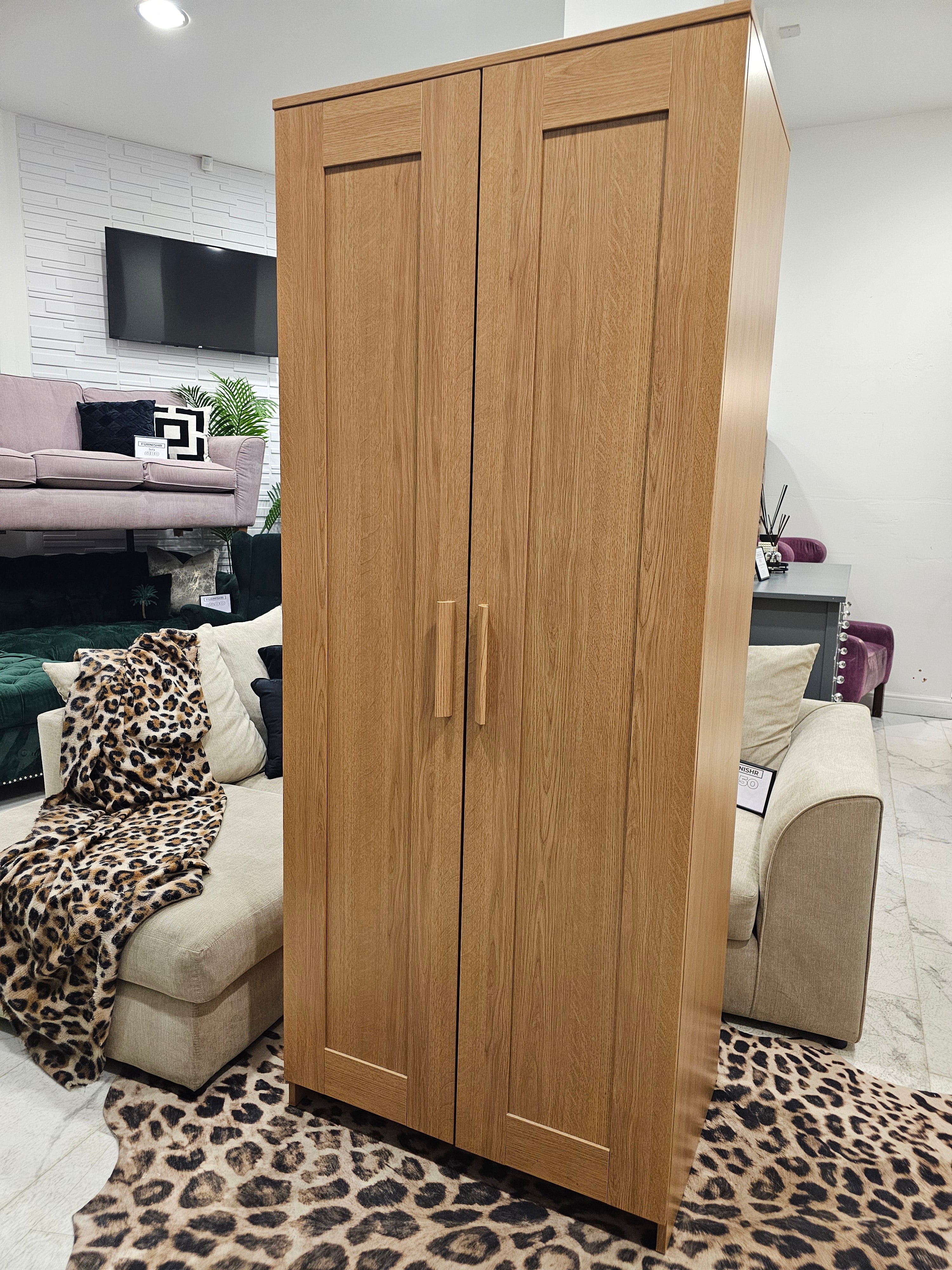 Ikea Brimnes Oak Veneer Wardrobe T