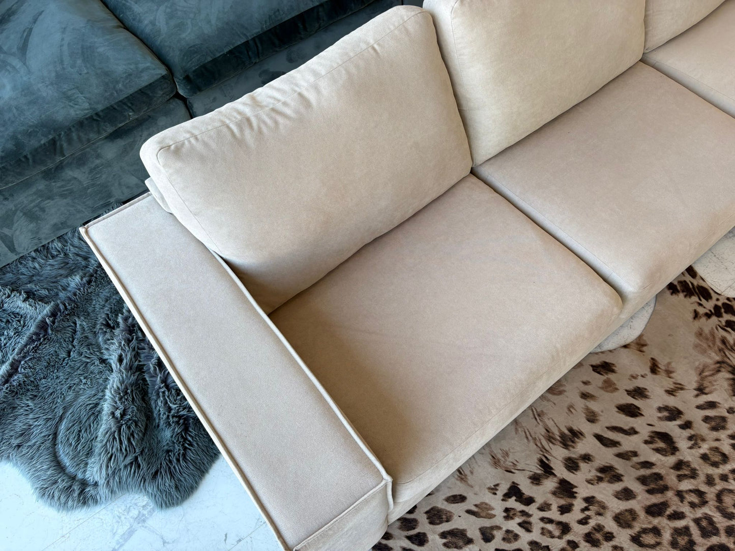 Sofa Club Soho Luxe Chenille Corner Sofa in White Tea *RRP £1999